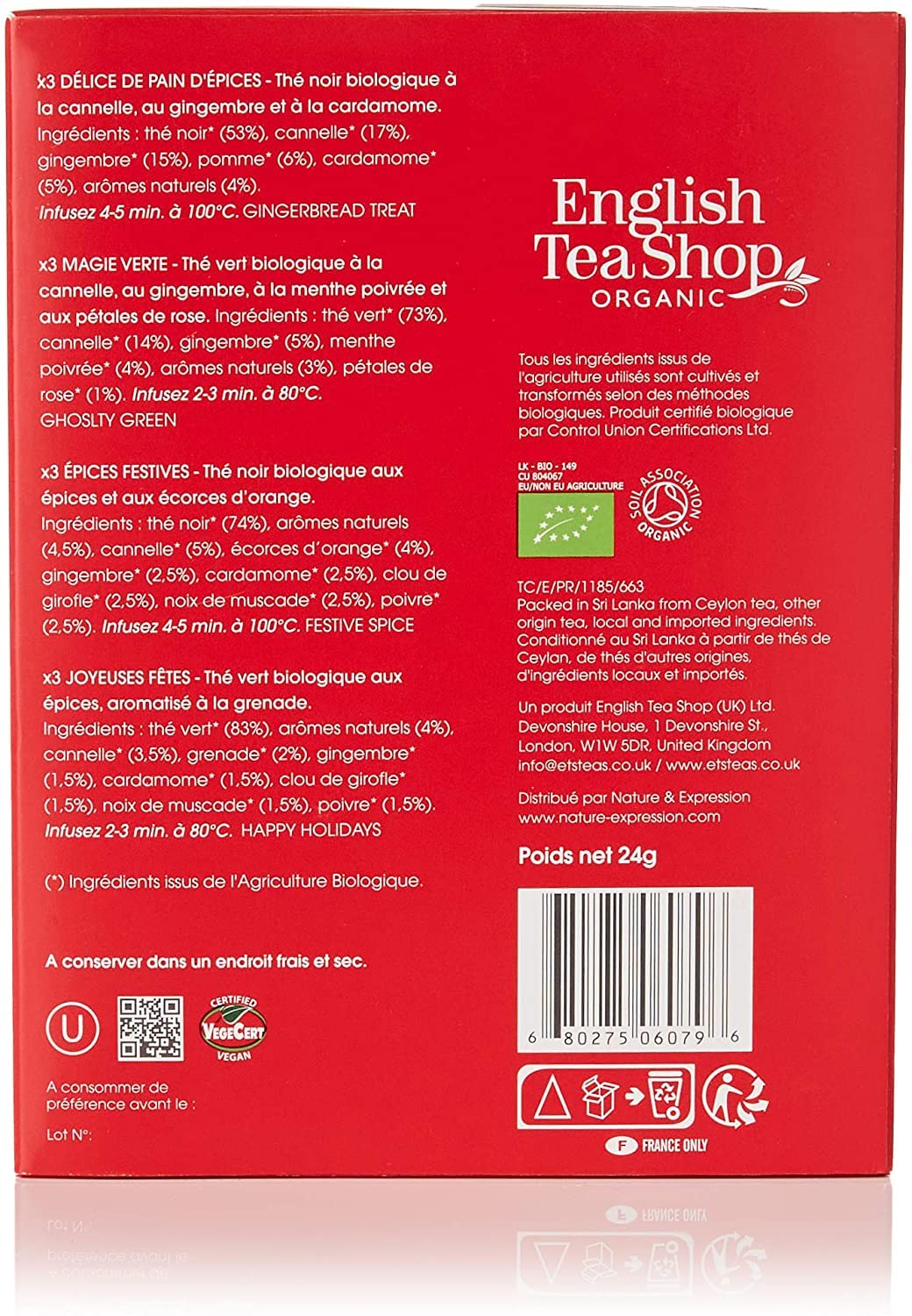 Organic Christmas Tea Gift Set - English Tea Shop Winter Selection (4 Flavors, 12 Tea Bags) - Holiday Tea Collection for Gifting, Cozy Nights & Festive Gatherings