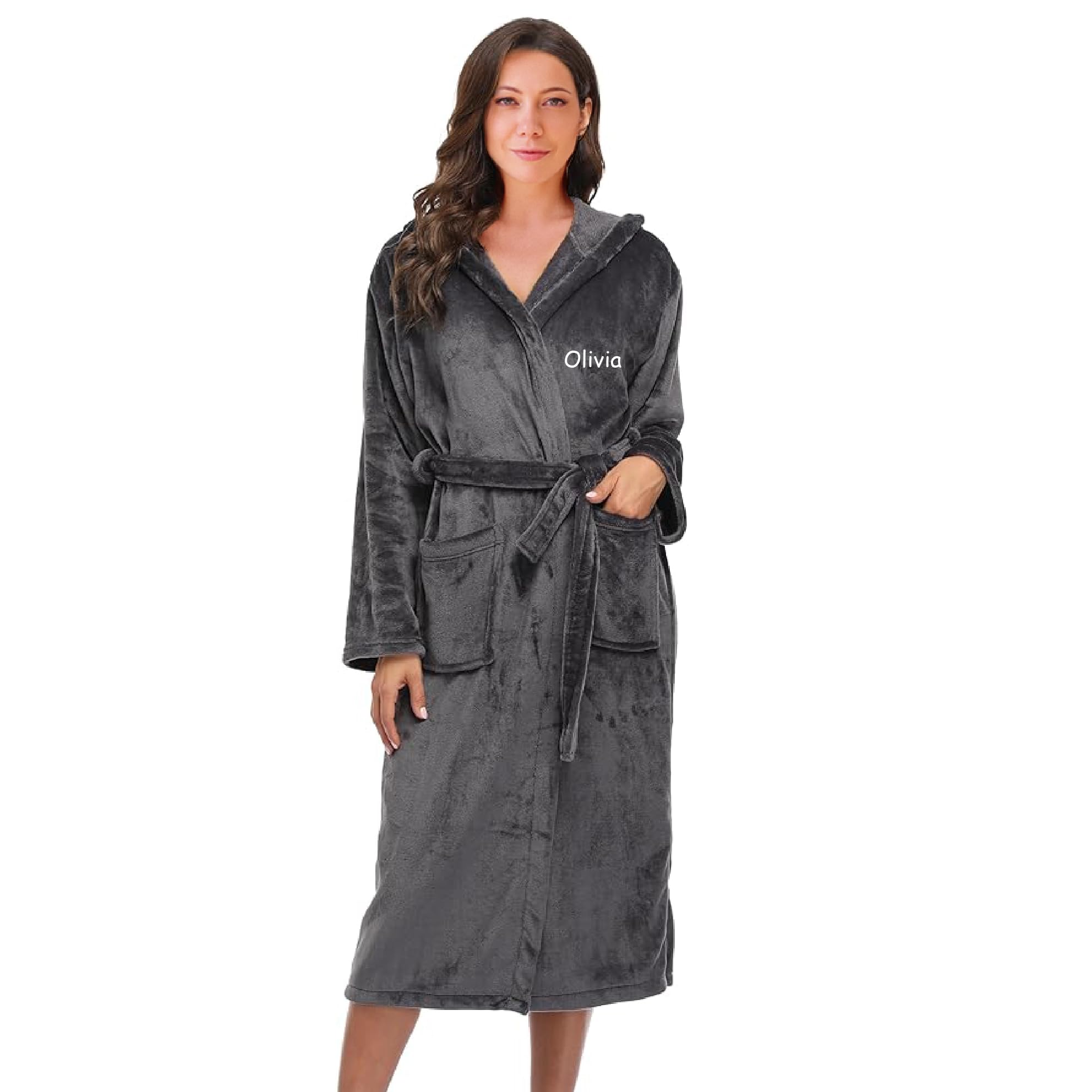Personalized Hooded Plush Robes - Super Soft Bathrobes for Couples | Spa & Home Relaxation