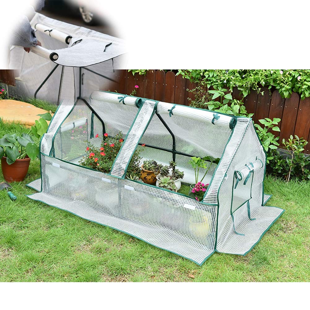 Portable Walk-in Plastic Greenhouse with Grid Design - Rainproof, Anti-Snow & Dust-Proof for Patio, Tomatoes & Plants (3 Sizes: 180x90x90cm, White) - Perfect for Home Gardening, Backyard Planting & Winter Protection