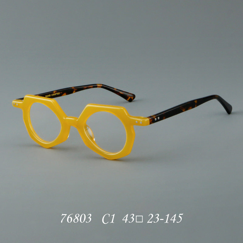 Stylish Geometric Acetate Eyeglass Frames 76803 - Trendy Unisex Glasses for Work, Reading & Fashion Accessories