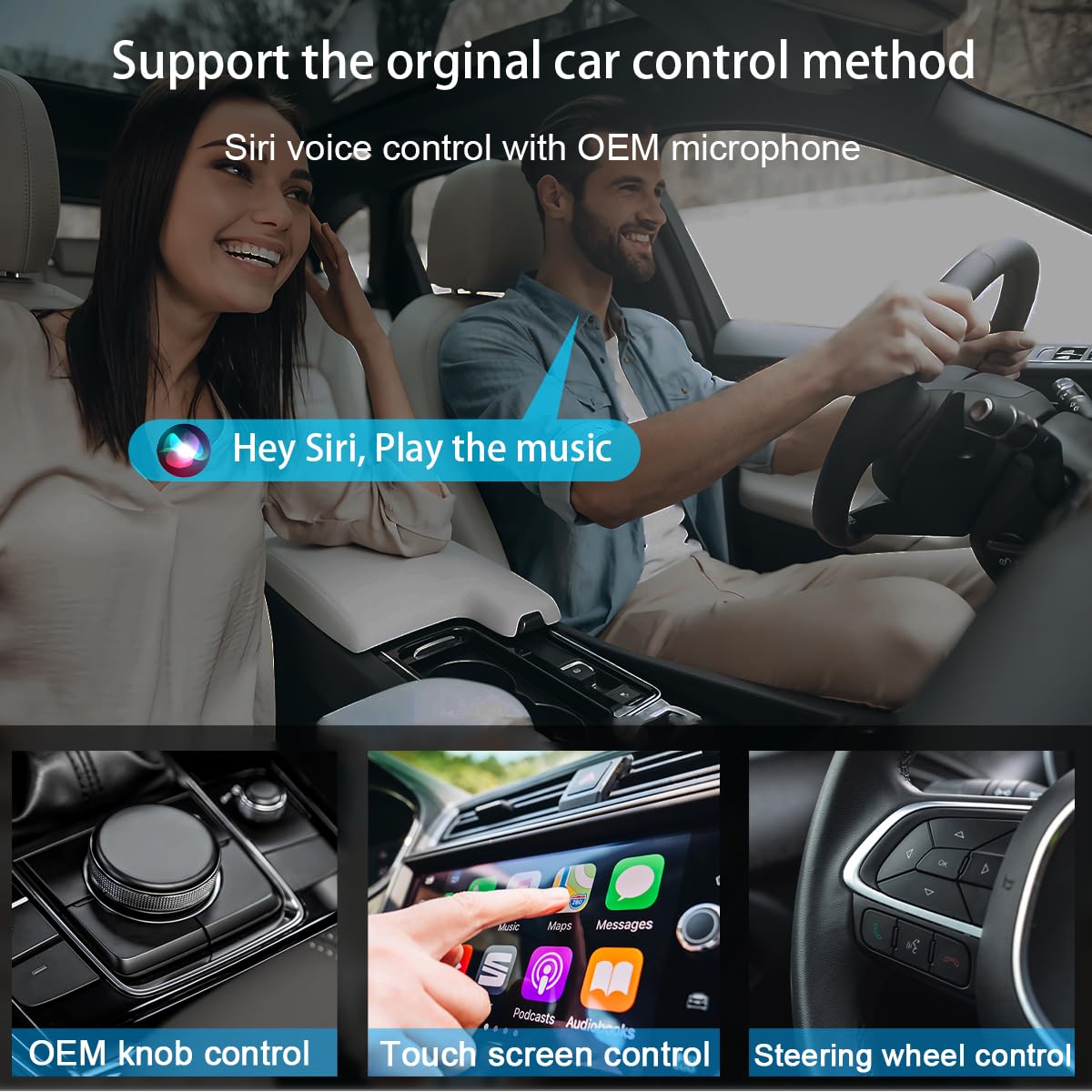 Wireless CarPlay Adapter for iPhone - 5GHz WiFi Auto Connect Bluetooth CarPlay Dongle Plug & Play for Cars 2015+ (Black) - Perfect for Hands-Free Calling, Music Streaming & GPS Navigation While Driving