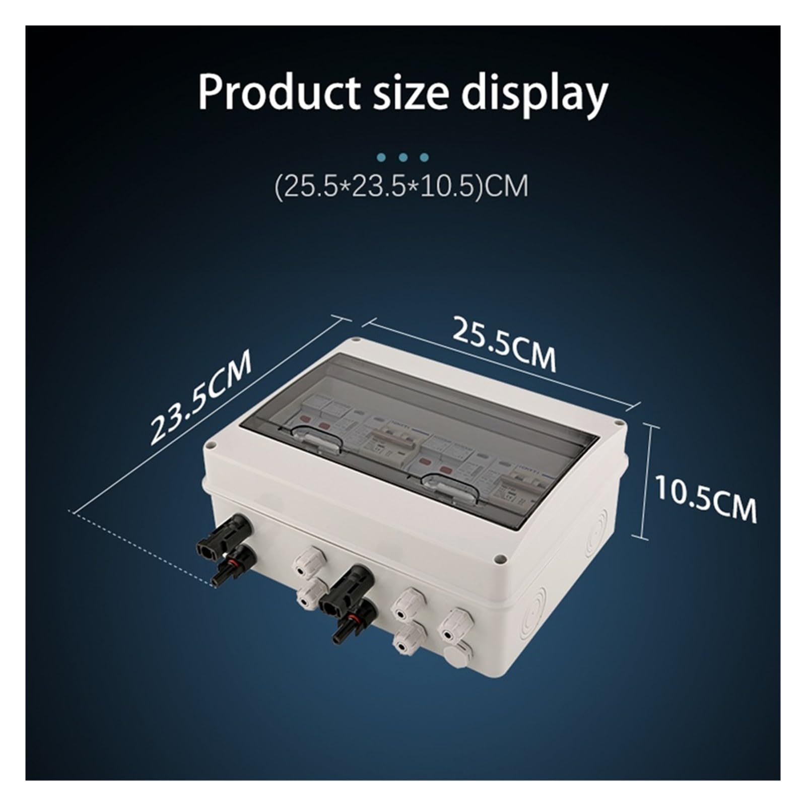 CAARLA 2 Input 2 Output Solar PV Combiner Box - 600V DC with Fuse, MCB & SPD Protection - IP65 Waterproof Enclosure (25A DC Fuse) - Ideal for Residential and Commercial Solar Panel Systems