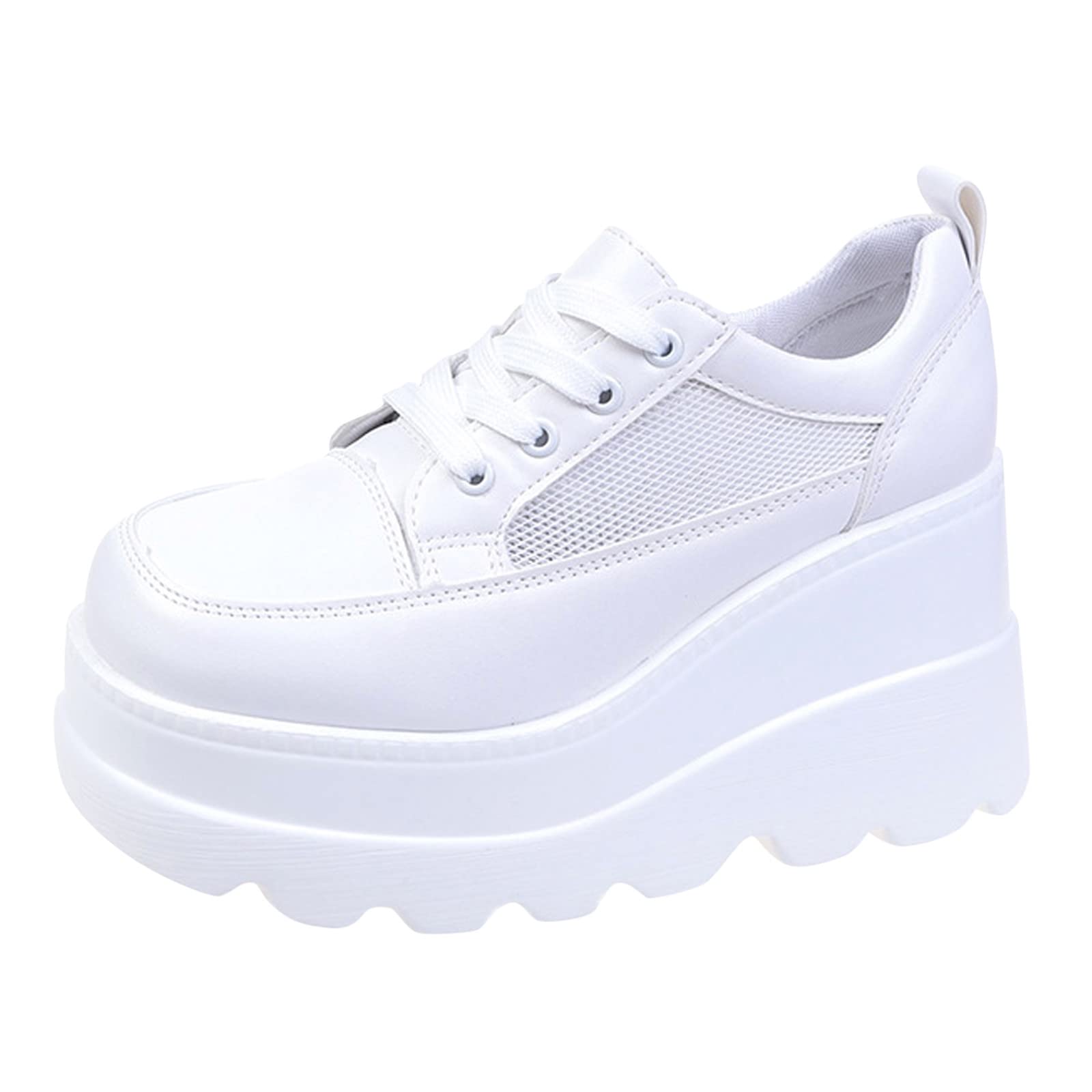 Women's Fashion Sneakers - Breathable Hollow Out Round Toe Wedge Shoes with Foam Cushioning for Casual Wear | Perfect for Walking, Shopping & Daily Comfort