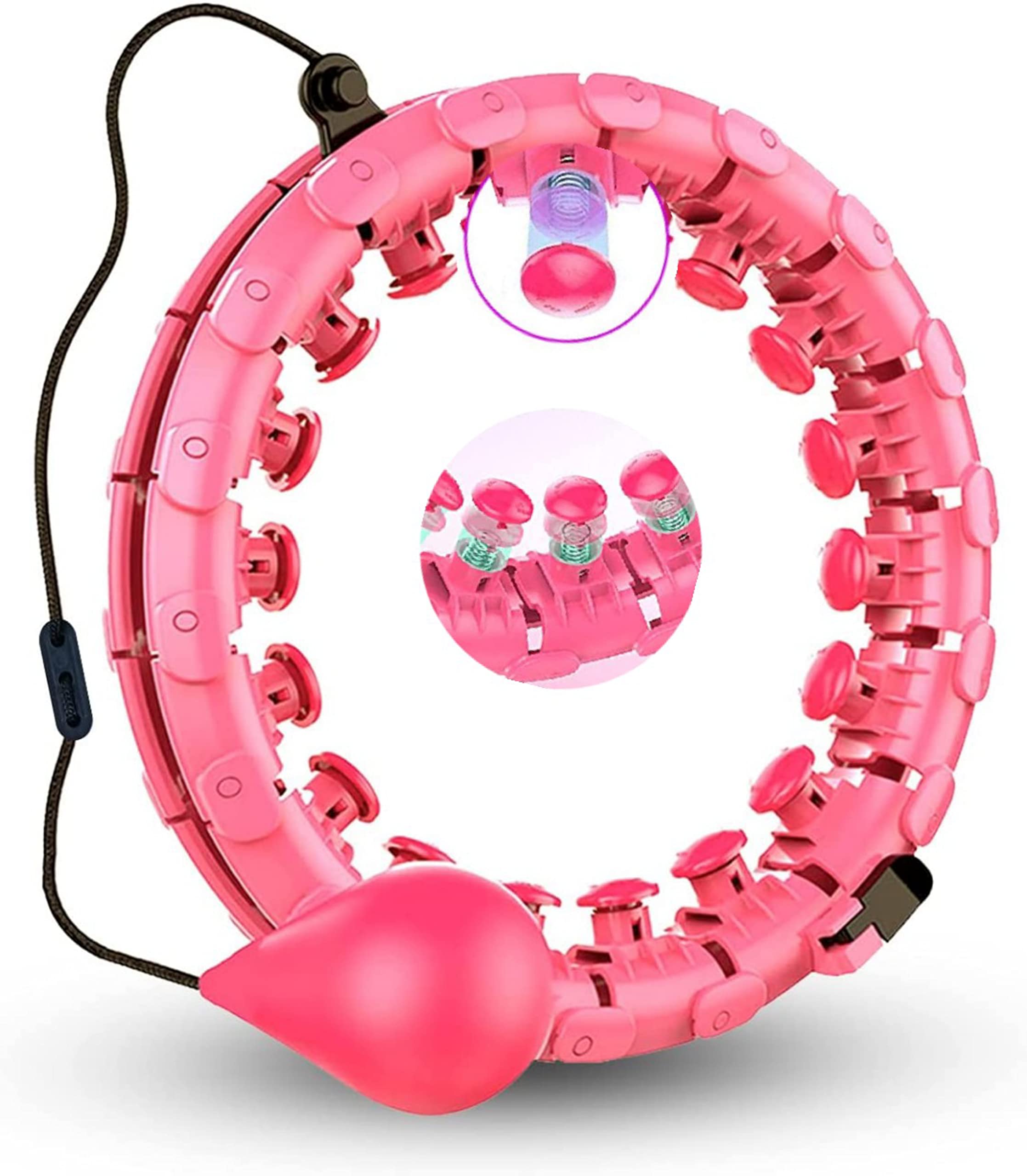 FITAHOLIC Smart Weighted Hula Hoop for Adults & Kids - Adjustable 24 Detachable Segments, Waist Exercise & Fat Burning Fitness Hoop, Non-Slip Auto-Spinning Design for Weight Loss & Core Workout - Perfect for Home Gym, Outdoor Fitness & Fun Family Activities