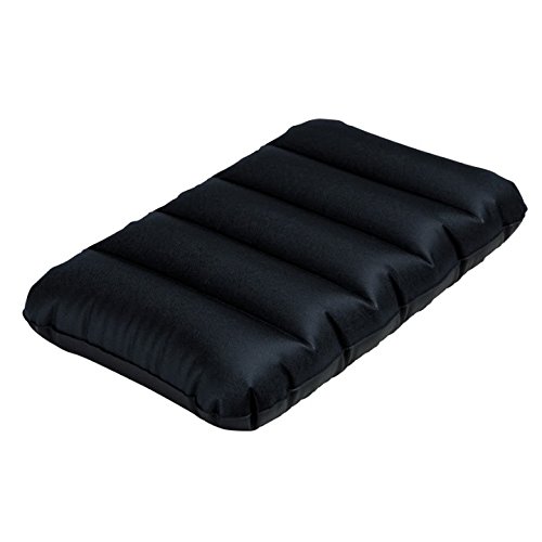 Inflatable Travel Air Pillow for Sleeping - Blue Velvet Neck & Back Support Pillow | Portable Inflatable Neck Pillow for Airplane, Car & Camping | Comfortable Air Cushion for Travelers & Commuters