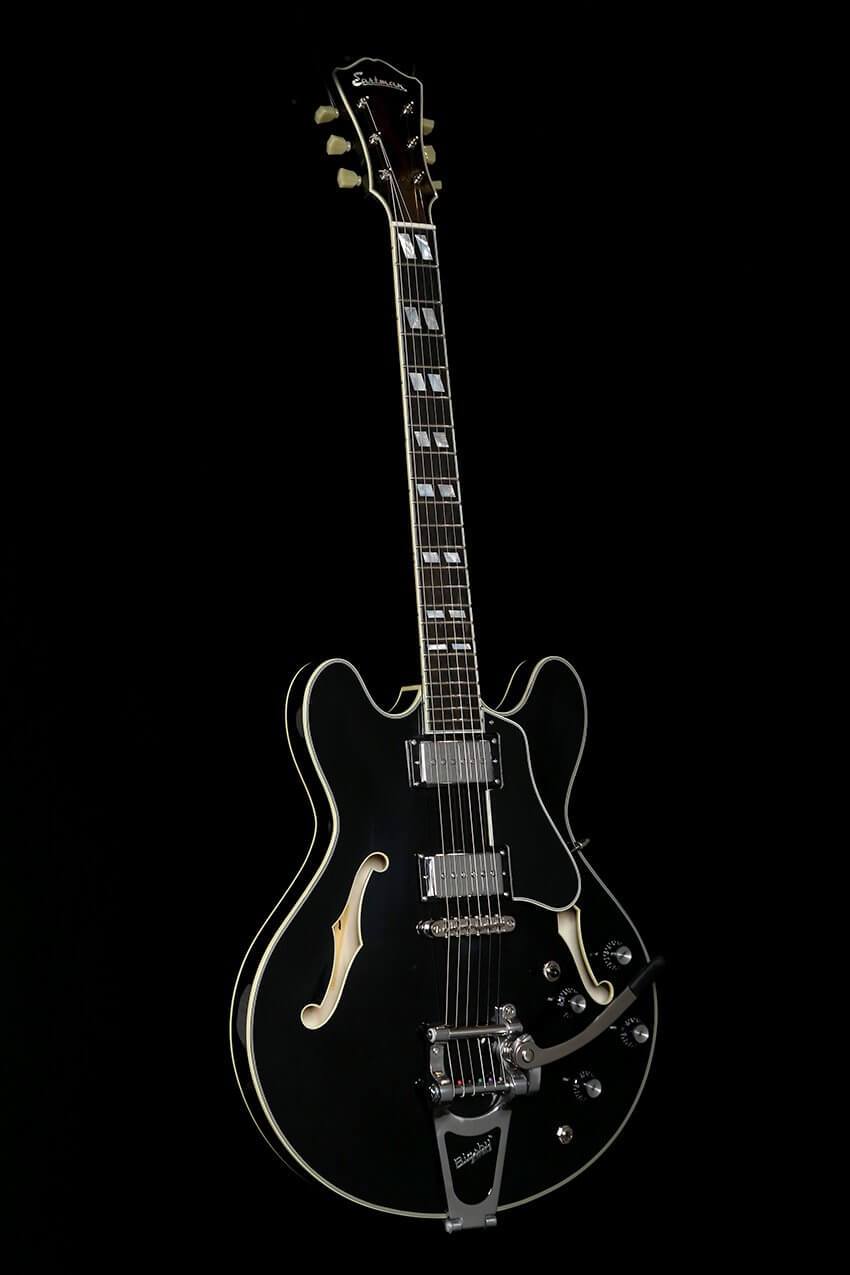 Eastman T486B Black Electric Guitar - Professional Solid Body Guitar for Rock, Blues & Jazz - Perfect for Stage Performances & Studio Recording