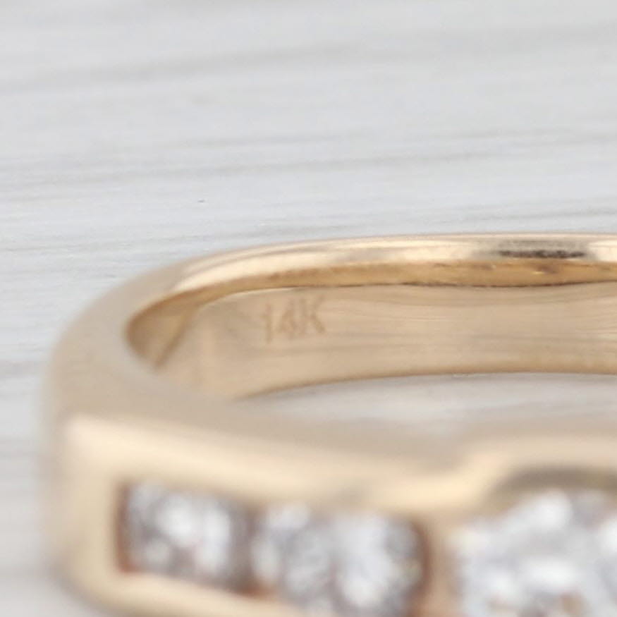 0.61ctw Diamond 5 Stone Wedding Band Ring in 14K Yellow Gold, Size 4.75 - Perfect for Engagement, Anniversary & Special Occasions