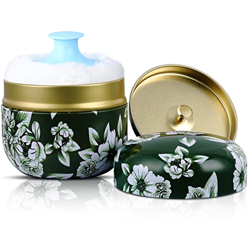 Premium Body Powder Case with Soft Powder Puff - Portable Talcum Powder Container for Baby & Adult Care - Leak-Proof Tea Canister Storage (Colorful Leaves Design) - Perfect for Travel, Gym & Daily Hygiene
