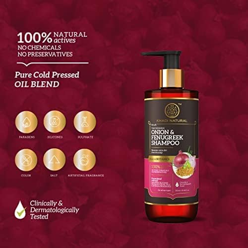 Power Botanics Sulfate-Free Onion & Fenugreek Shampoo for Hair Growth & Scalp Care - Natural Solution for Thinning Hair, Dandruff & Hair Loss - Perfect for Daily Use at Home or Salon