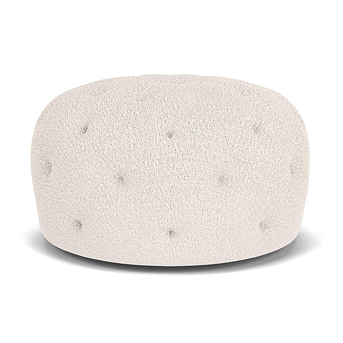 Abby Boucle Ottoman Stool - Soft Velvet Upholstered Footrest, Round Pouf for Living Room, Bedroom & Nursery - Stylish Home Decor Accent Piece for Extra Seating or Coffee Table