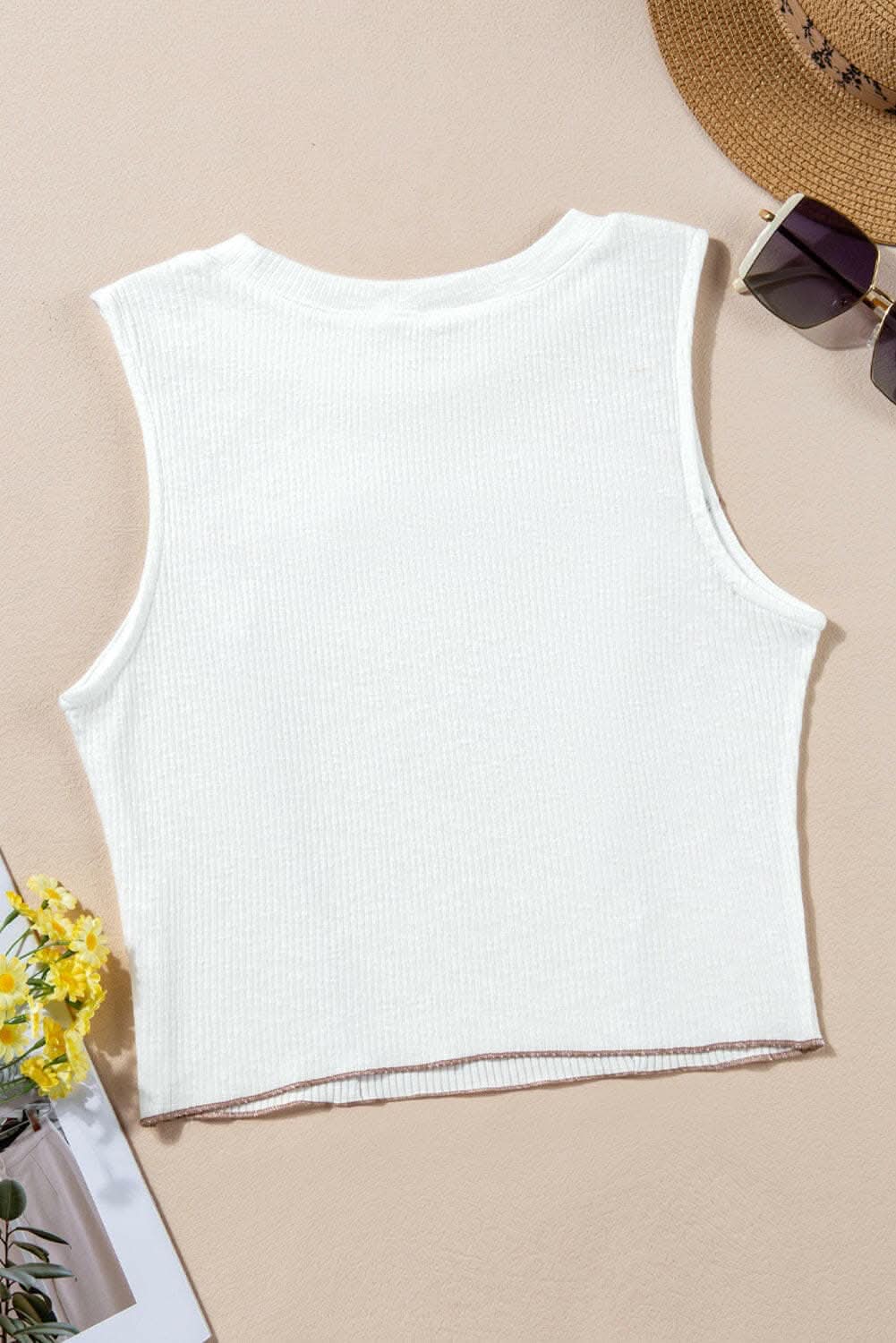 Chic Sleeveless Tank Top for Women - Sheer Elegance & Breathable Fabric - Perfect for Summer, Casual Wear & Layering