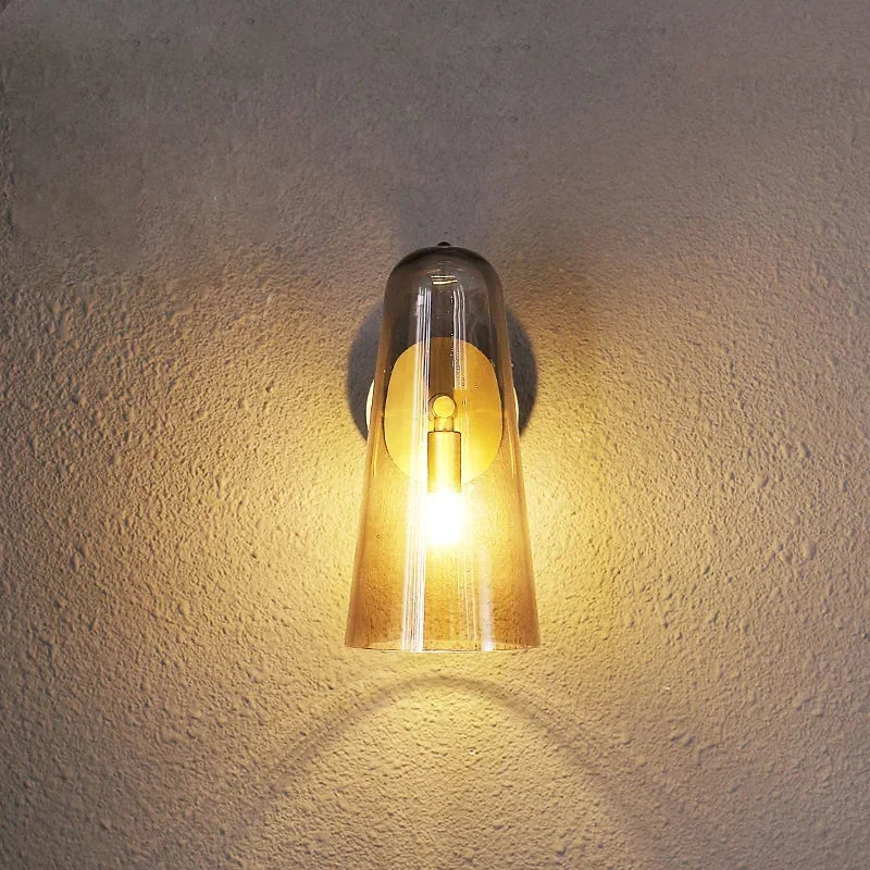 Verdant Glow Modern Glass Wall Sconce - Energy Efficient LED Wall Light Fixture for Bedroom, Living Room & Hallway Decor