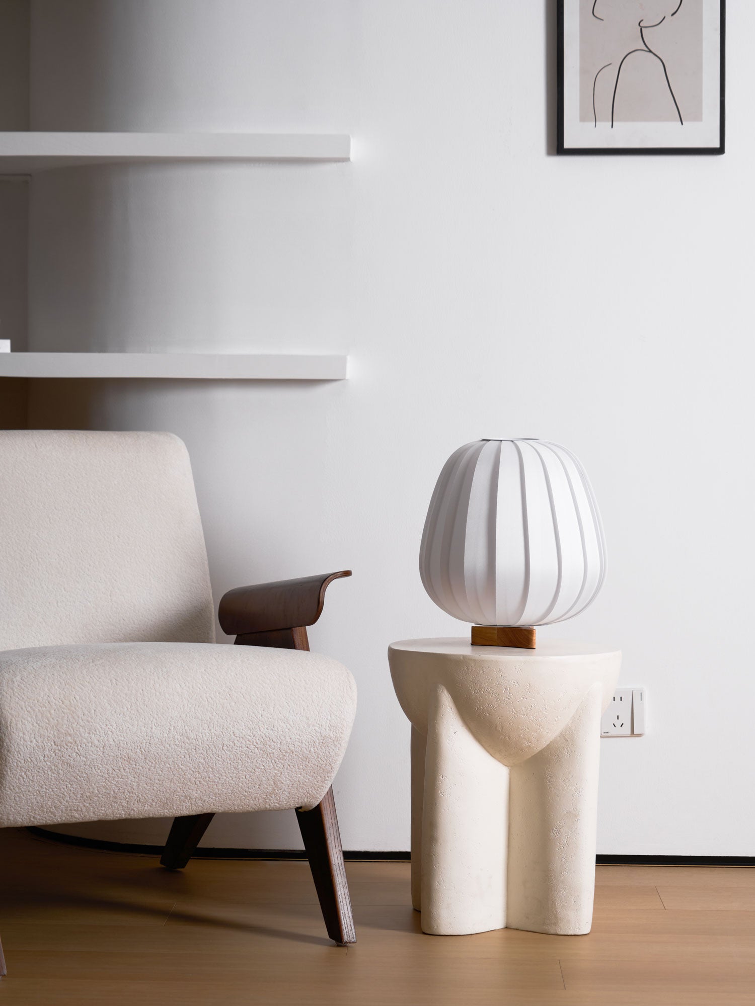 Modern Fabric Minimalist Table Lamp - Soft Lighting for Bedroom, Living Room & Office - Energy Efficient LED Desk Lamp for Home Decor