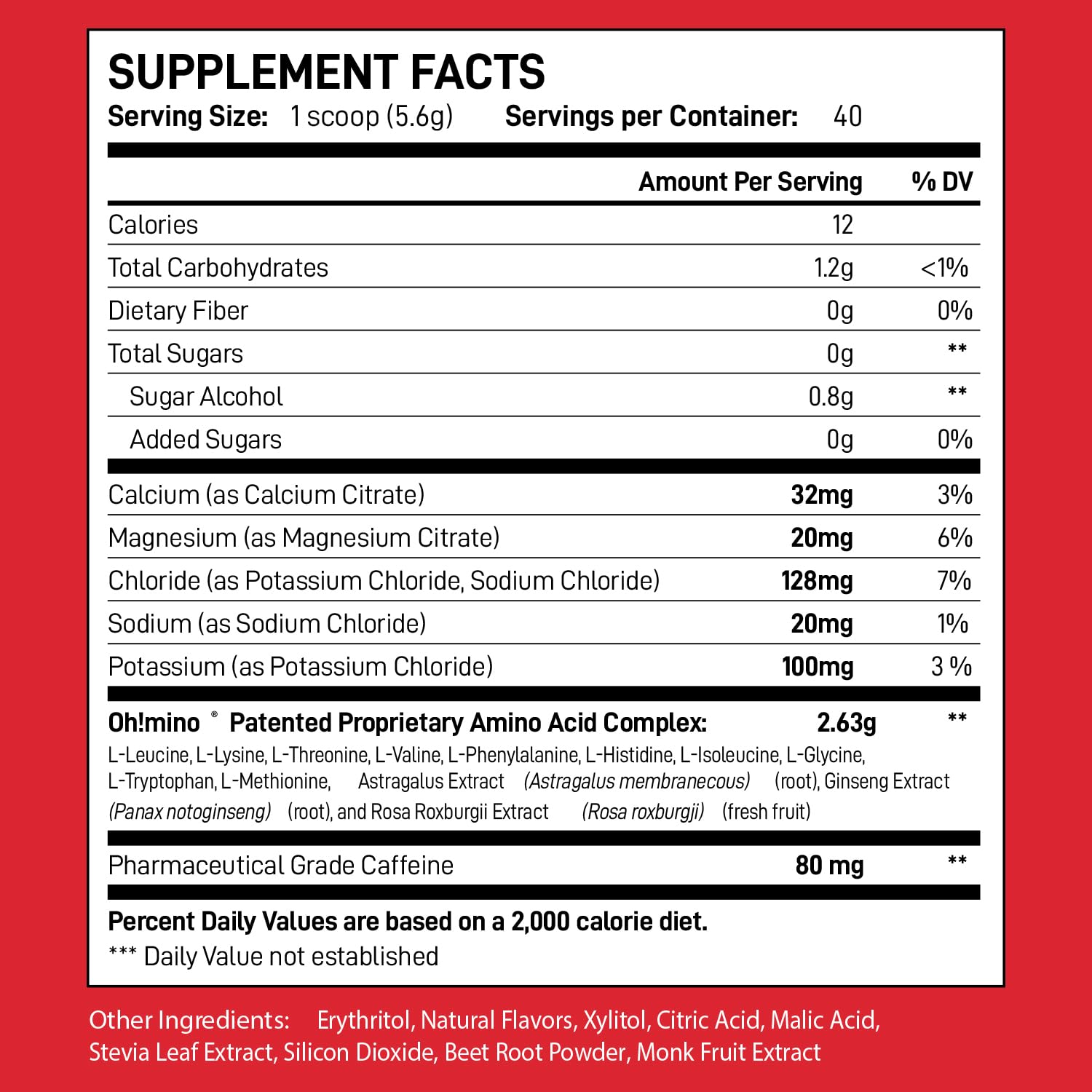 Oh!mino Amino Acids for Muscle Gain - BCAAs Powder Supplement for Pre & Post Workout - Vegan, Caffeinated, Zero Sugar & Net Carbs - 40 Servings (Berry Blast) - Ideal for Gym, Fitness & Recovery