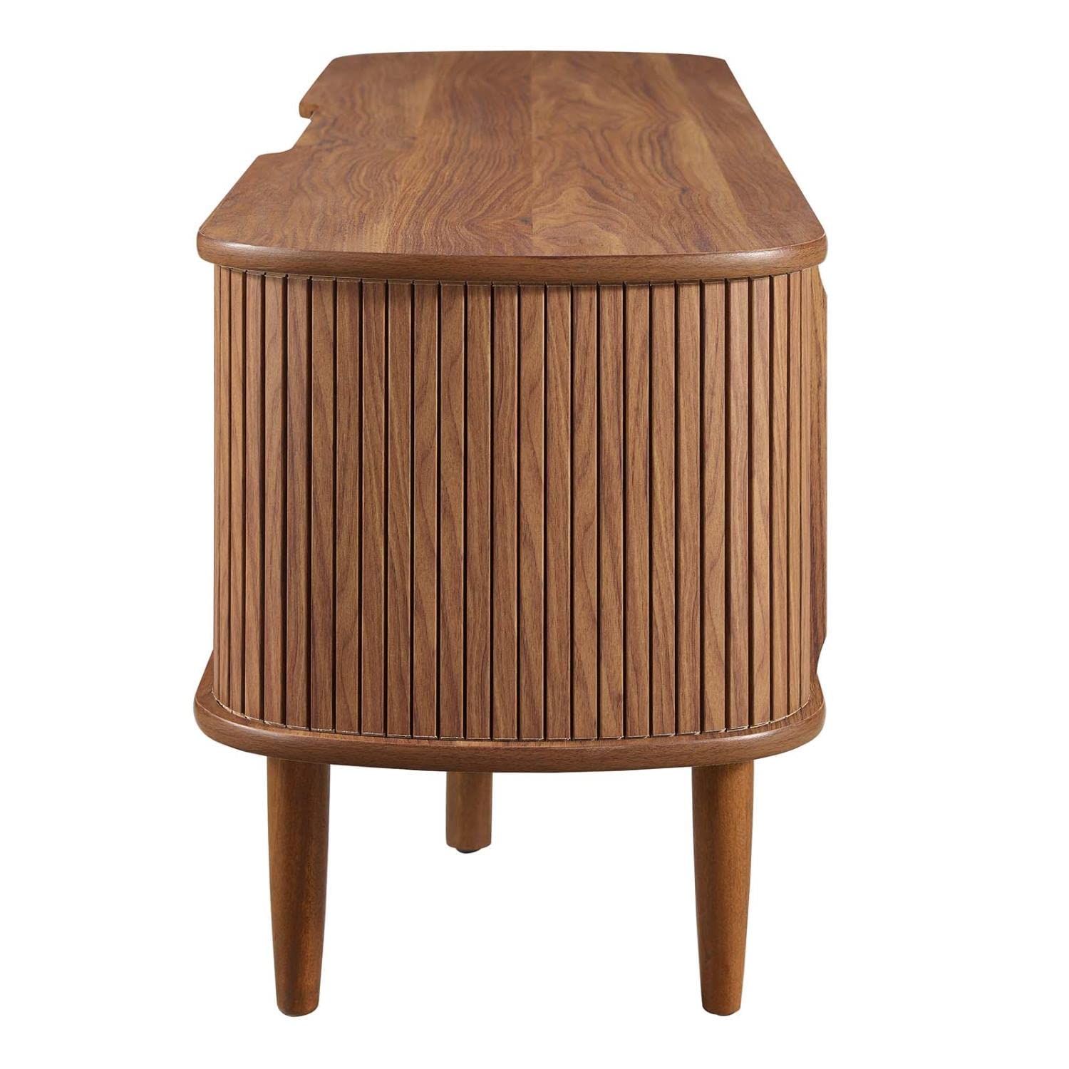 Modway Contour Mid-Century Modern TV Stand - Walnut Finish, 15 x 54.5 x 18.5 Inches - Perfect for Living Room, Bedroom & Home Theater Entertainment Centers