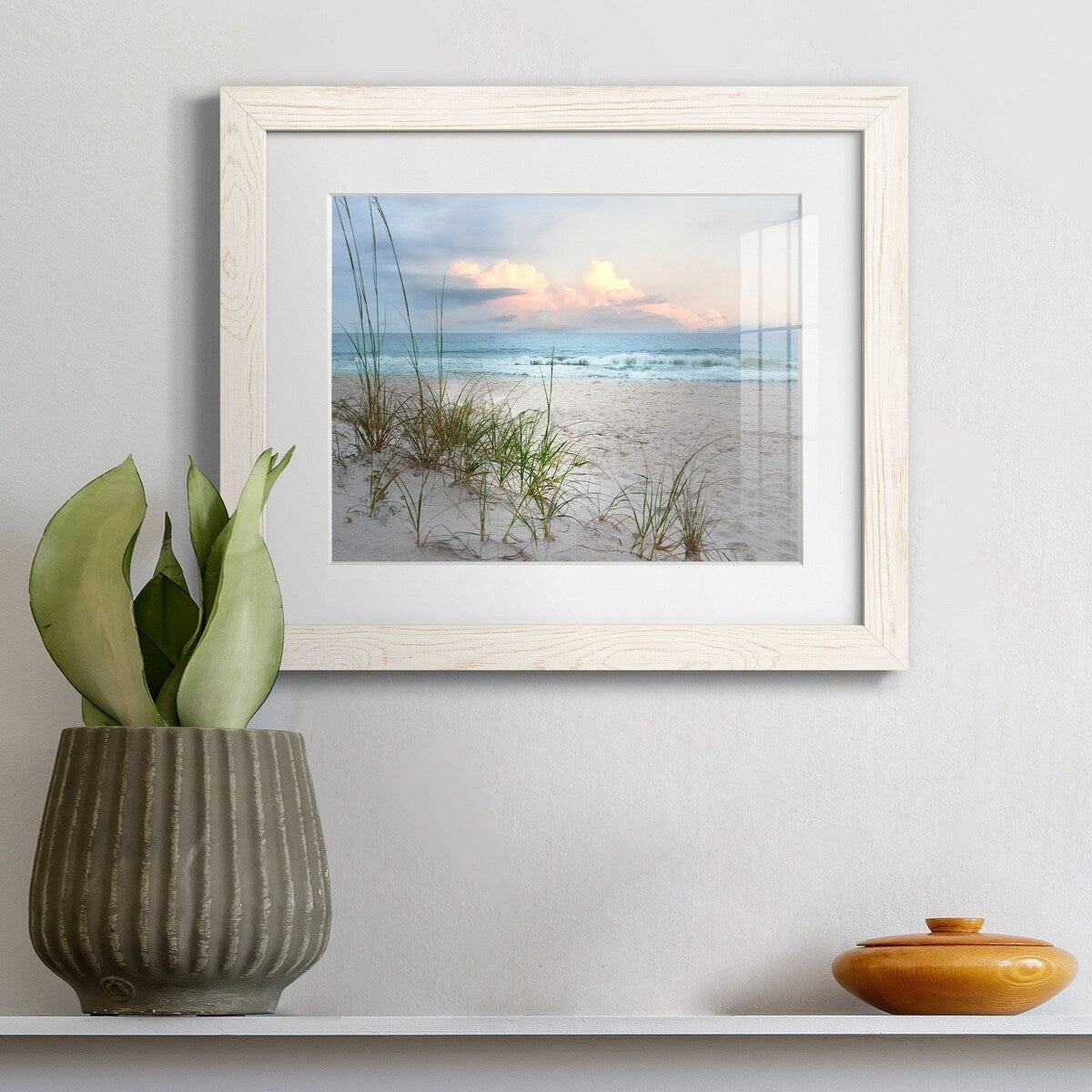 Premium Framed Beach Driftwood Wall Art - Coastal Home Decor for Living Room, Bedroom & Office