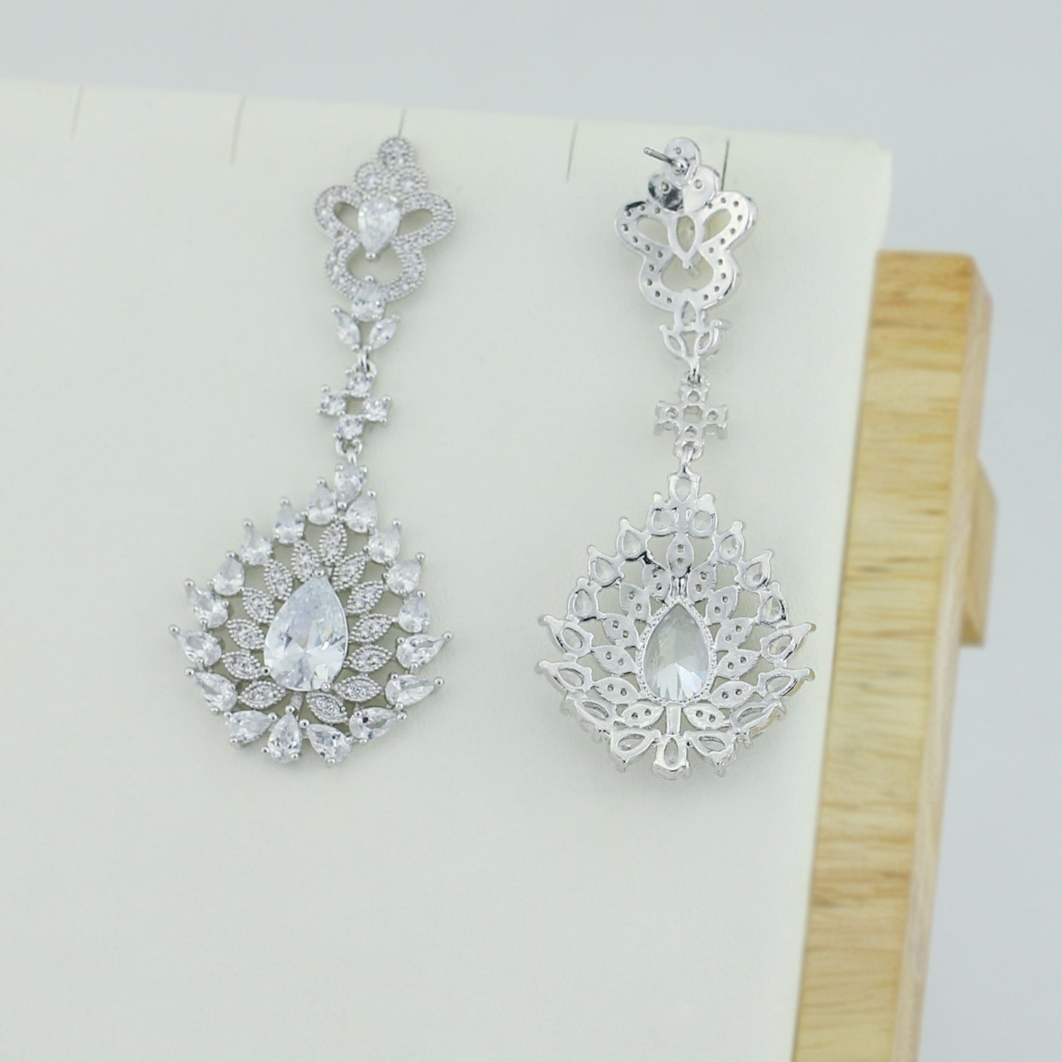 Cubic Zirconia CZ Wedding Drop Dangle Earrings for Women - Elegant Bridal Jewelry Gift for Bride, Party & Special Occasions