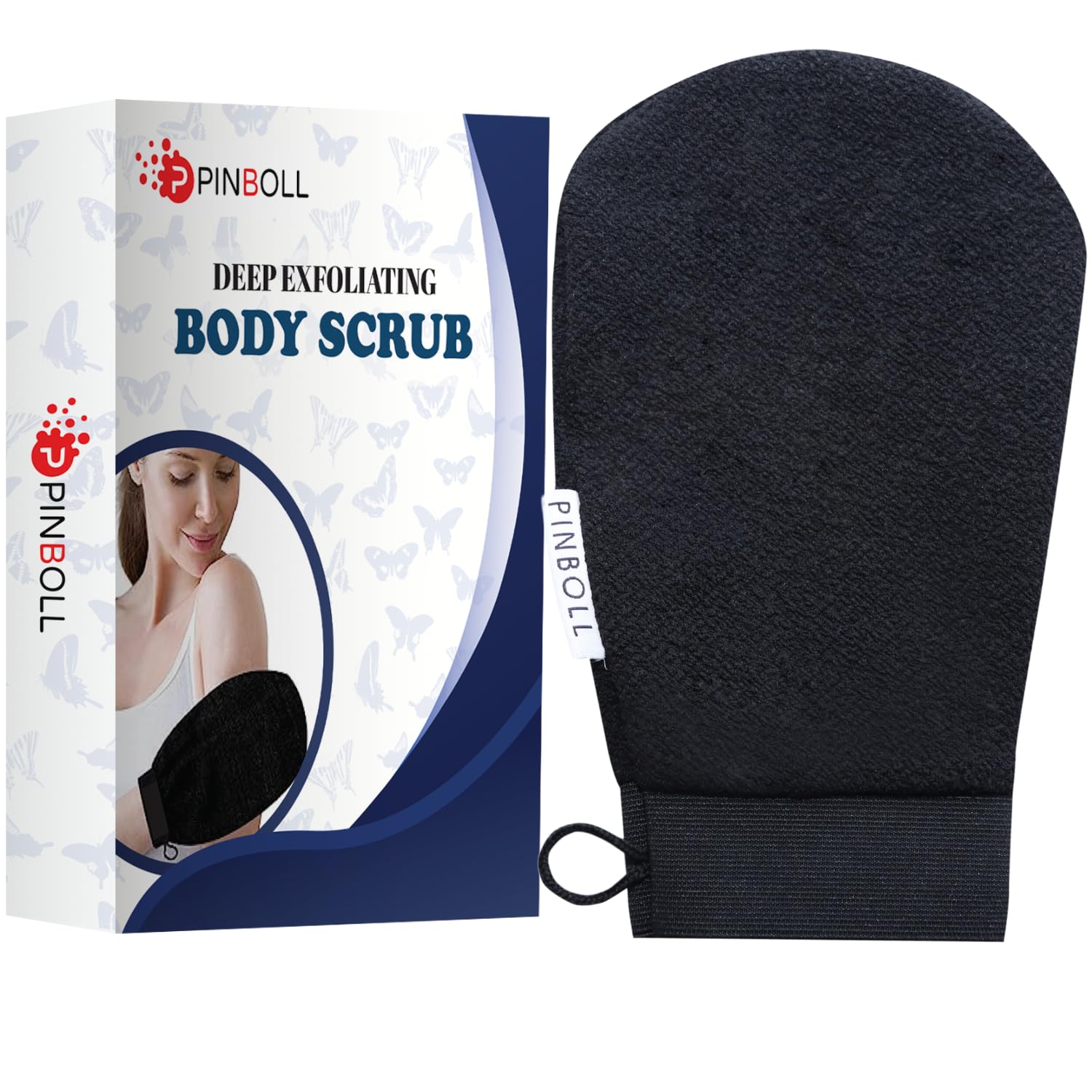 PINBOLL Exfoliating Gloves for Dead Skin Removal - Breathable Viscose Fiber Body Scrubber for Smooth & Even Glow | Men & Women Bath Exfoliator | Perfect for Shower, Spa & Dry Brushing Routine