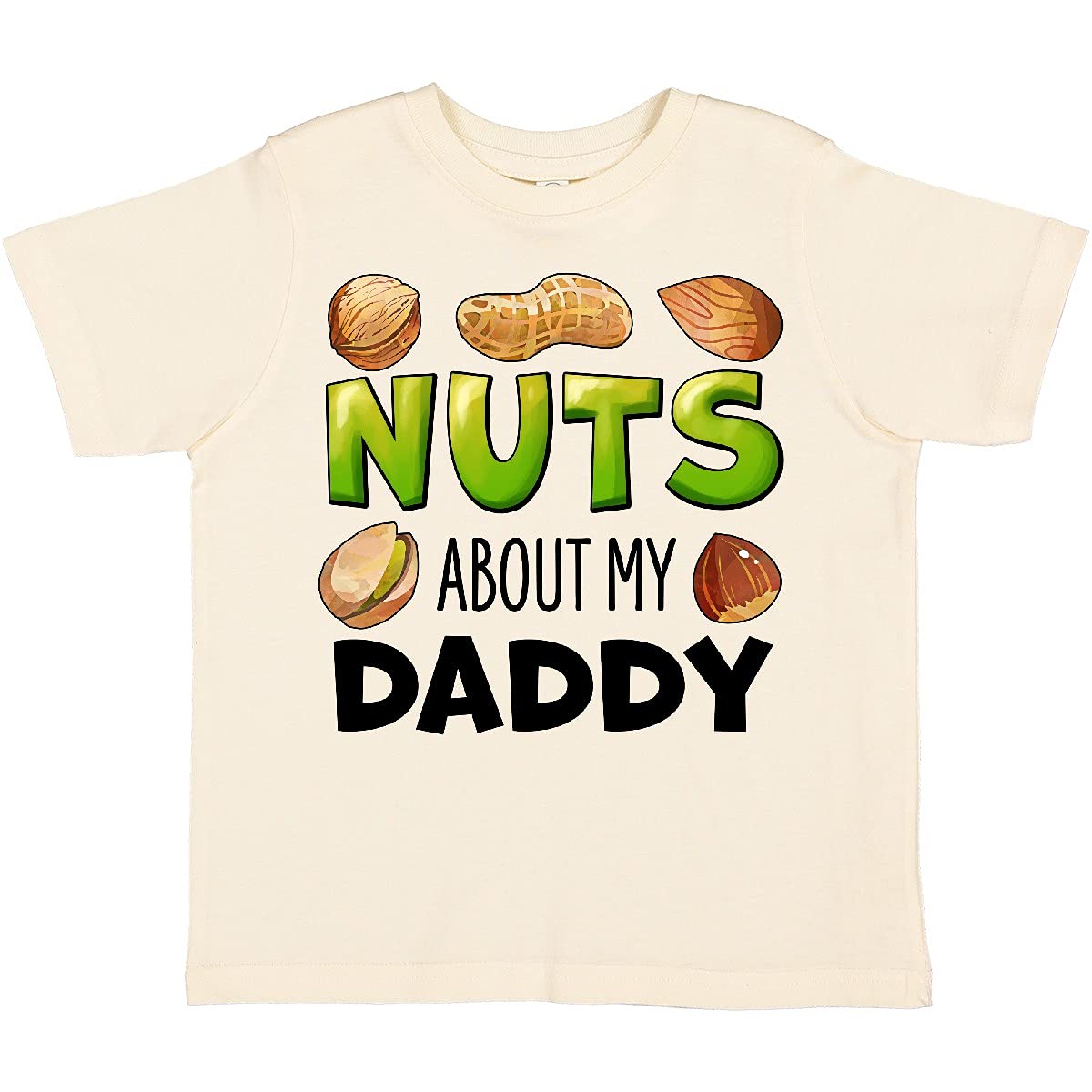 Inktastic 'Nuts About My Daddy' Peanut, Almond, Pistachio Toddler T-Shirt - Cute Father's Day Gift for Kids, Family Matching Outfit Idea