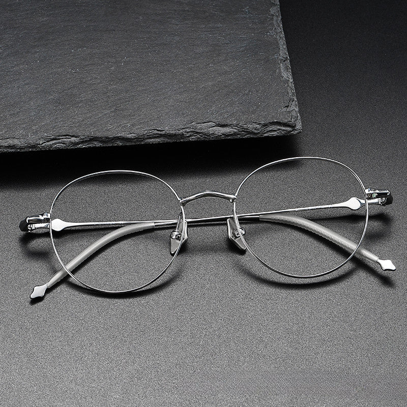 Vintage Titanium Oval Eyeglass Frames - Lightweight & Durable Retro Eyewear for Men & Women - Perfect for Reading, Driving & Fashion Accessories