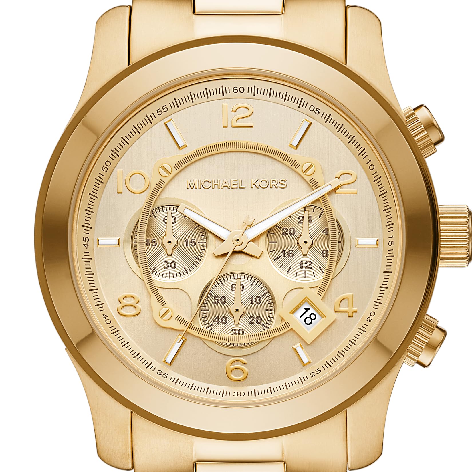 Michael Kors Runway Men's Stainless Steel Chronograph Watch with Steel/Silicone Band - Stylish Dress & Casual Watch for Business, Date Night & Everyday Wear
