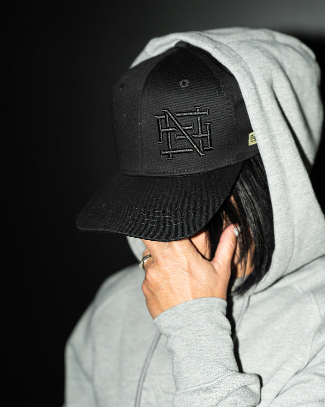 Custom Embroidered Monogram Hat - Black & Black - Personalized Baseball Cap for Men & Women - Perfect for Gifts, Sports & Outdoor Activities