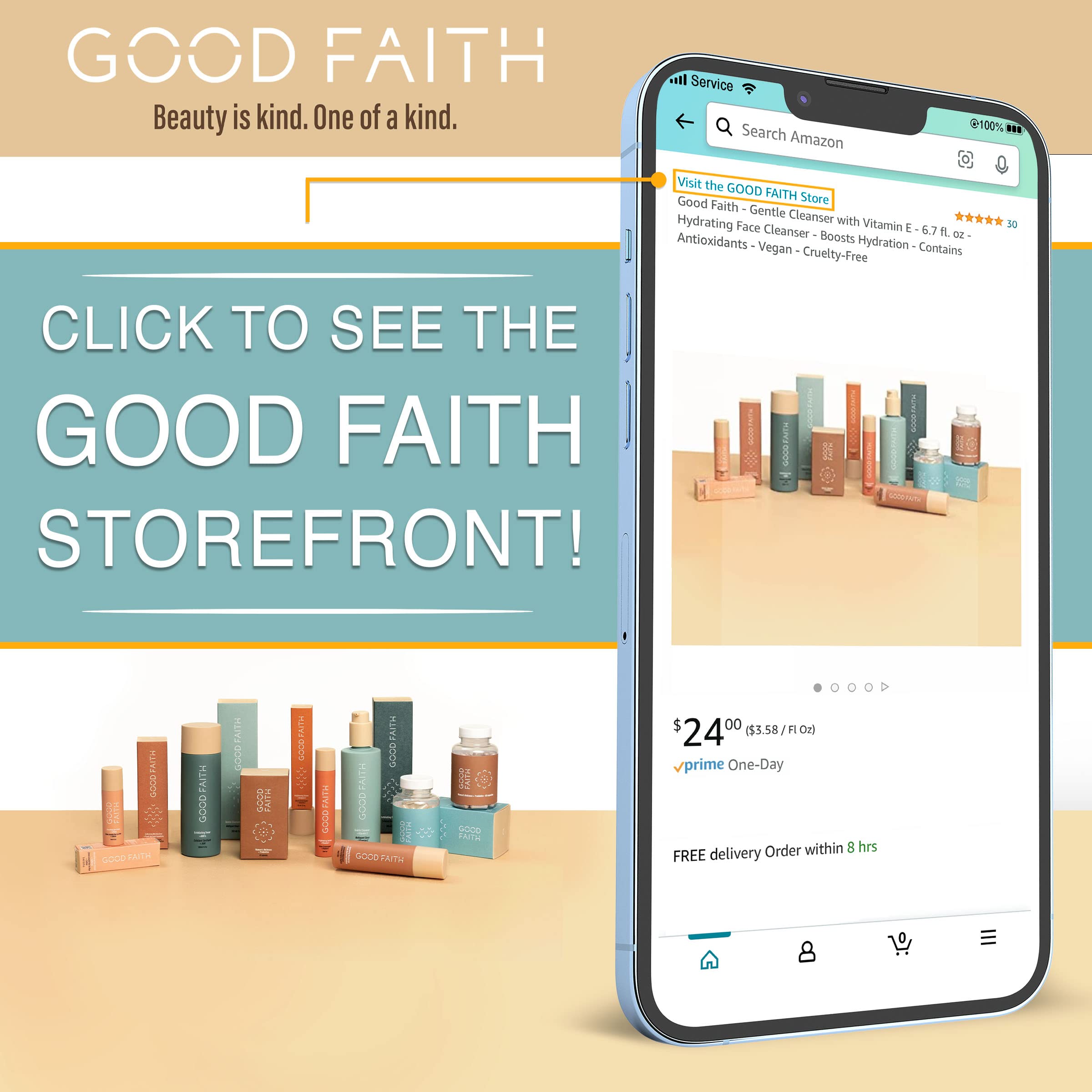 Good Faith Vitamin C Brightening Serum - 1 fl oz Collagen Boosting Face Serum for Radiant Skin - Vegan & Cruelty Free - Perfect for Morning Skincare Routine & Anti-Aging Treatment