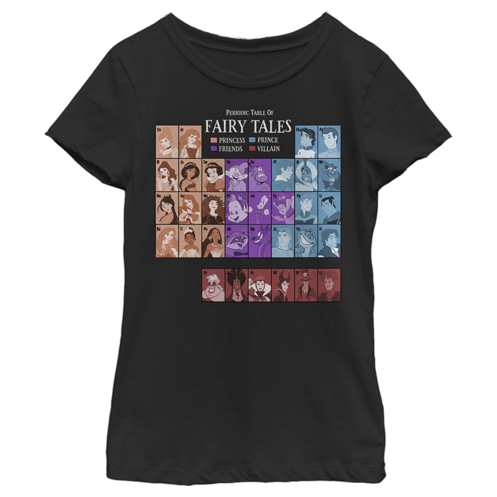 Disney Princess Girls Solid Crew Neck T-Shirt - Cute & Comfortable Casual Tee for Kids, Perfect for School, Playdates & Family Outings