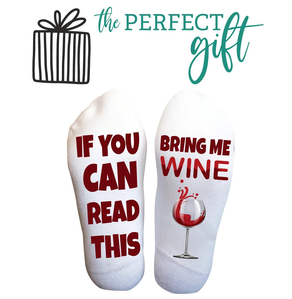 Funky Novelty Socks for Women - Cute Wine Themed Gift for Mom, Grandma & Friends | Valentine's Day, Birthday & Retirement Presents | Perfect for Wine Lovers, Gift Exchanges & Casual Wear