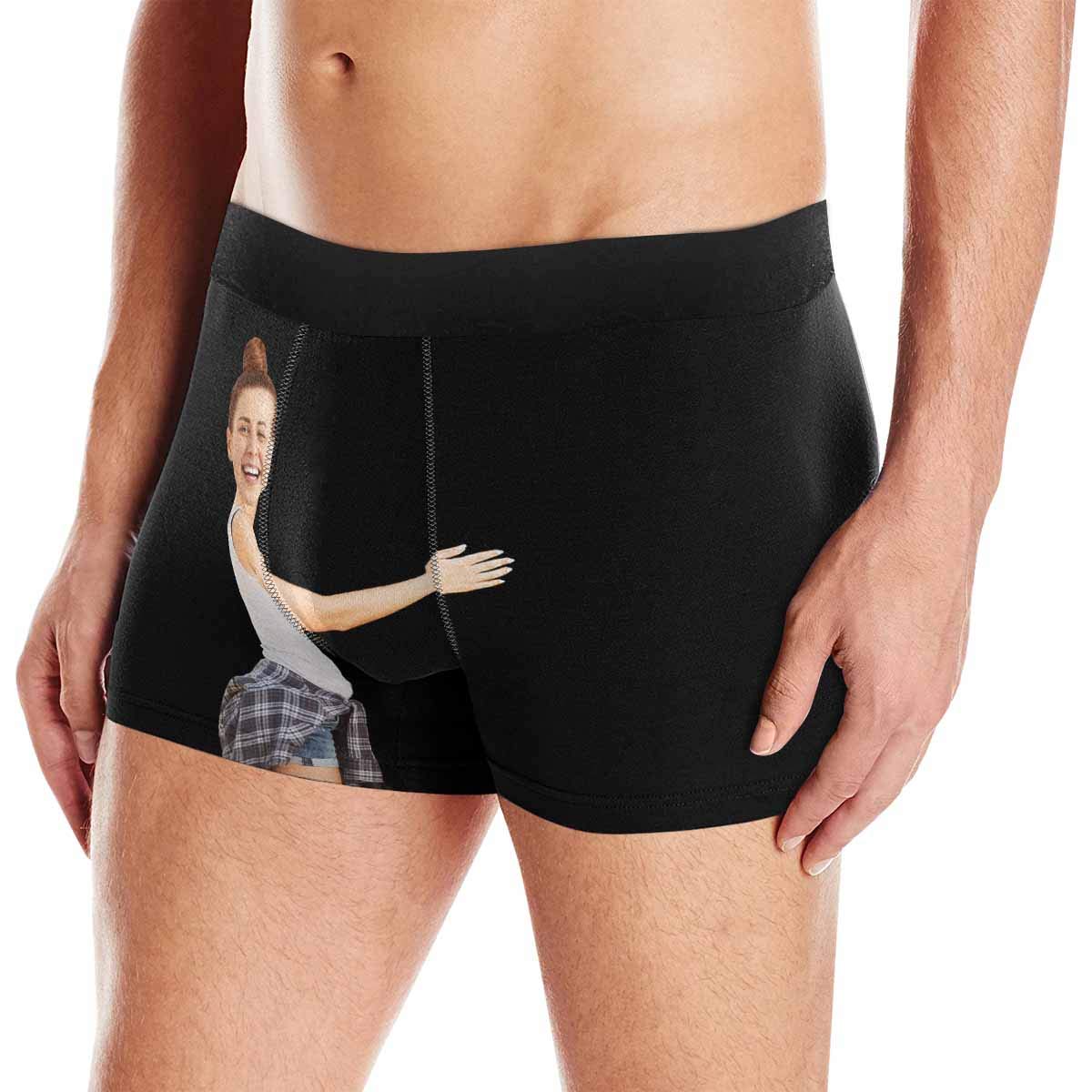 Custom Face Boxers for Men - Personalized Valentine's Day Underwear with Watermelon Red Design | Funny Gift for Him, Couples Matching Underwear, Unique Anniversary Present