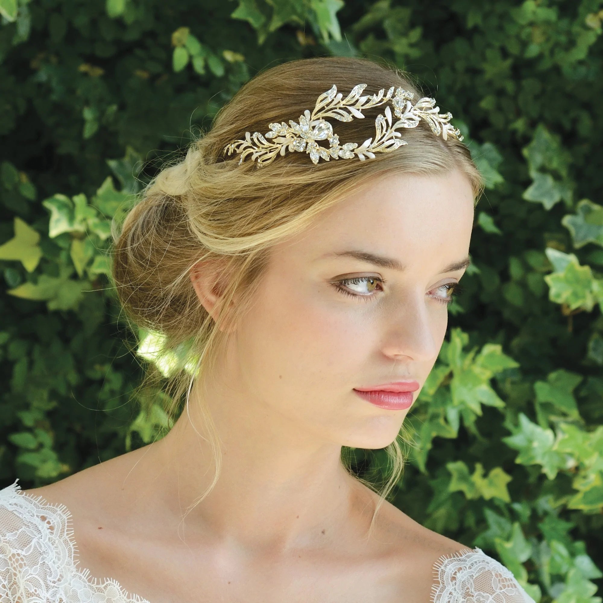 Ivory and Co Gold Bridal Tiara Headband - Elegant Wedding Hair Accessory for Brides, Bridesmaids & Prom | Perfect for Weddings, Proms & Special Occasions