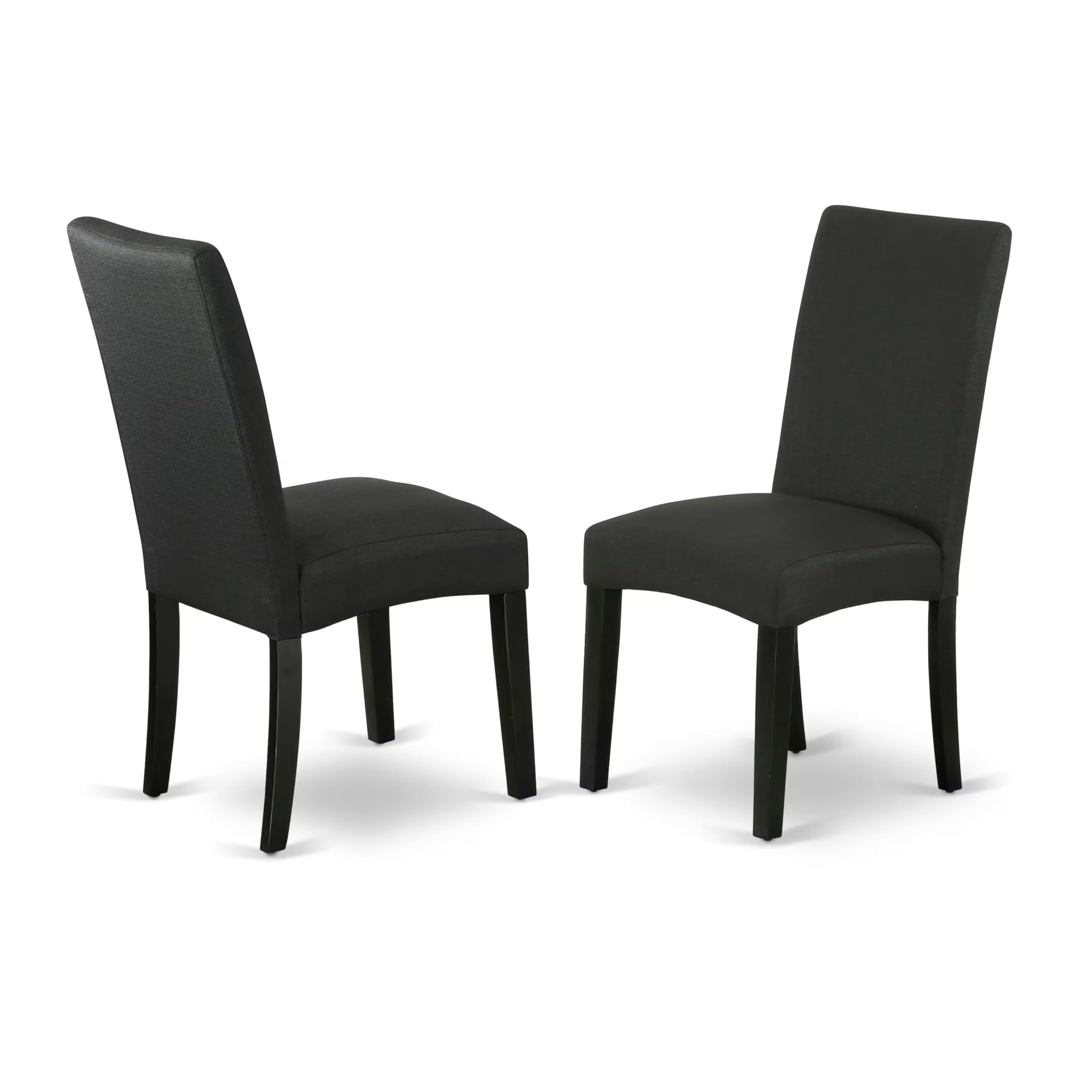 East West Furniture 5-Piece Dining Set with Rectangle Table & 4 Parson Chairs - 36x60 Inch Kitchen Table with V-Legs, Black Linen Fabric Seating - Perfect for Small Spaces, Breakfast Nooks & Modern Dining Rooms