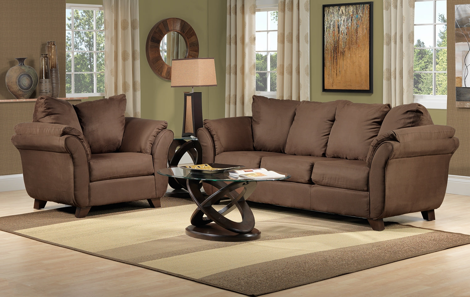 Atomic 48 Coffee Table - Brown Cherry Finish Modern Living Room Furniture for Home & Office Decor