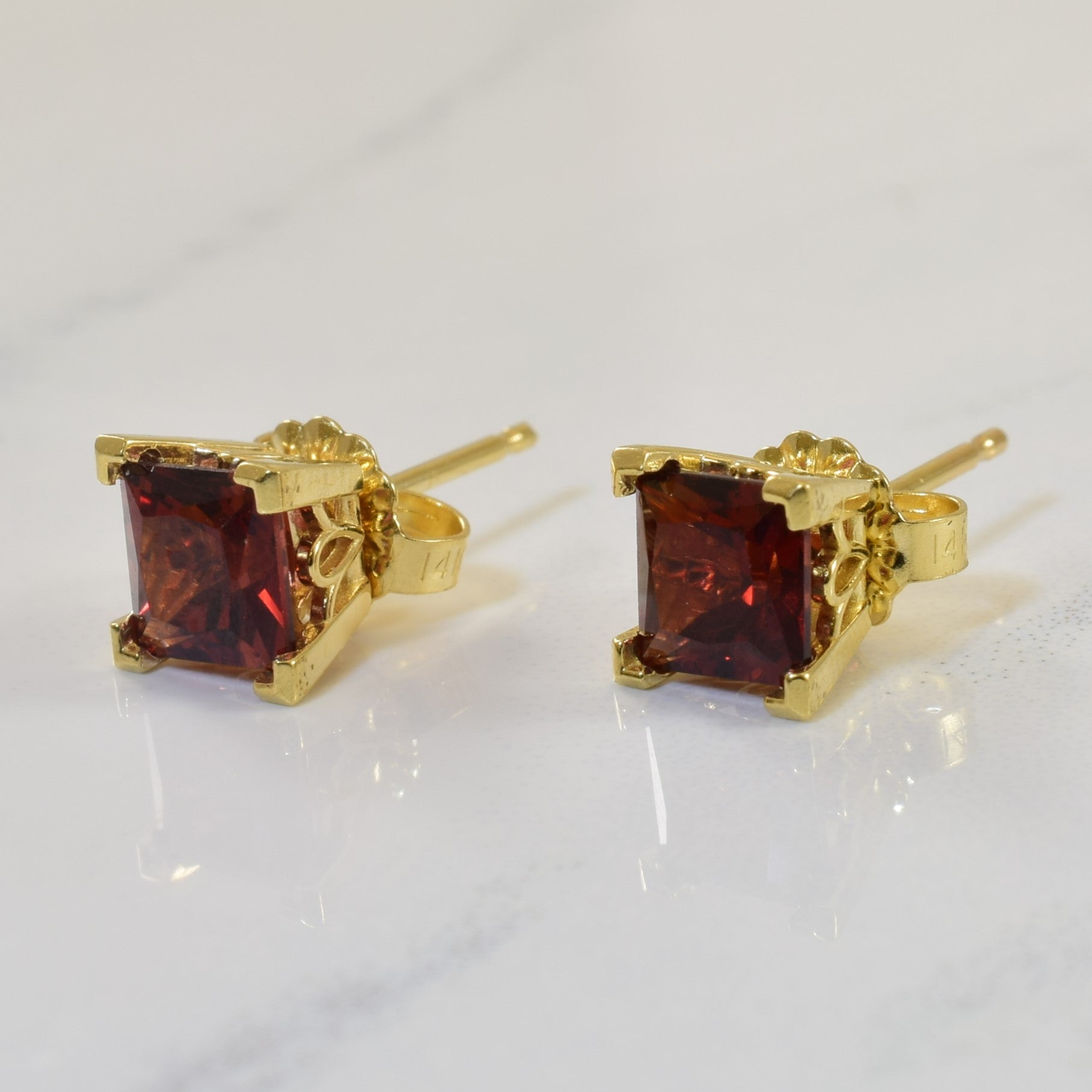 Garnet Filigree Stud Earrings | 1.50ctw Genuine Garnet Gemstone Jewelry | Elegant Dainty Earrings for Women | Perfect for Weddings, Parties & Everyday Wear