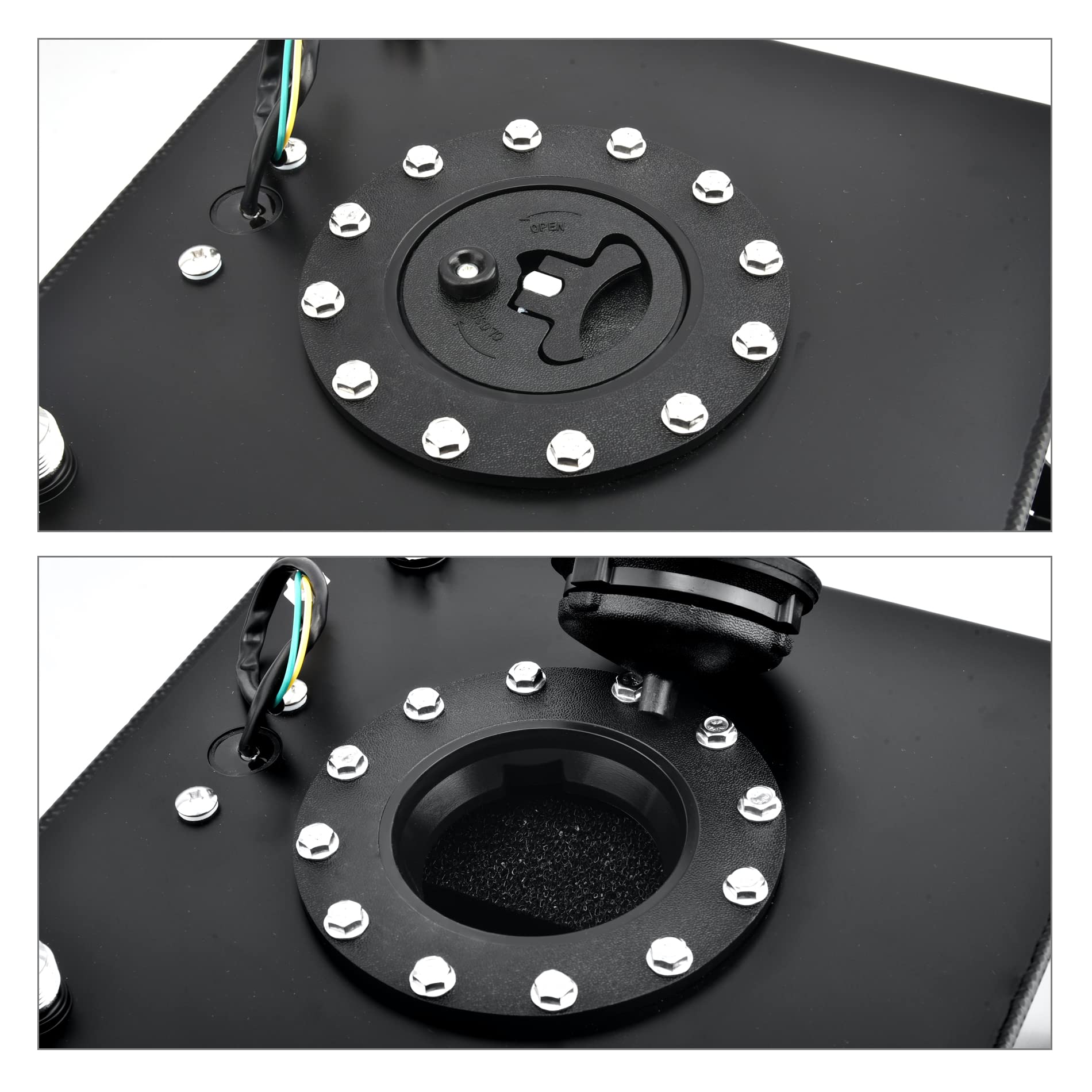 EVIL ENERGY 10 Gallon Aluminum Fuel Cell Gas Tank with Level Sender - Black - High Performance for Street Racing & Drift Cars | Perfect for Track Days, Drag Racing & Custom Builds