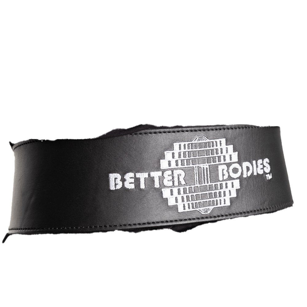 Better Bodies BB Lifting Belt for Weightlifting & Powerlifting - Premium Black Leather Gym Belt for Back Support & Strength Training - Ideal for CrossFit, Deadlifts & Squats