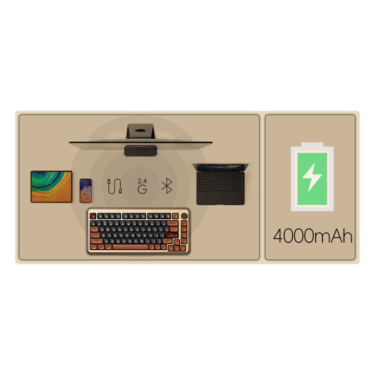 Akko MU02 Autumn 75% RGB Wireless Mechanical Keyboard with Rosewood Switch - Compact Gaming & Office Keyboard for PC, Mac, Typing Enthusiasts