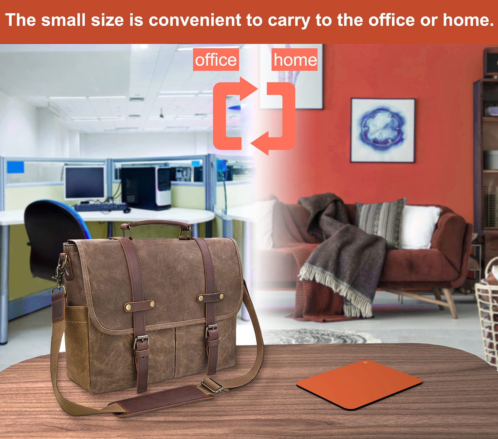 Audimi Small Mouse Pad 6 x 8 Inch - Mini Thick Non-Slip Mouse Mat for Laptop & Wireless Mouse - Portable, Washable Office & Travel Desk Accessory (Orange) - Perfect for Home, Work & Gaming Setup