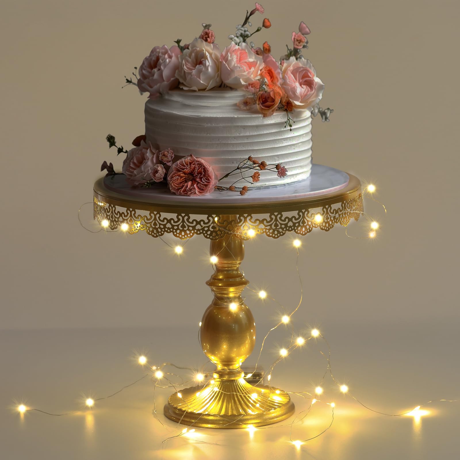 8-Piece Gold Cake Stand Set - Round Metal Cupcake Stands, Cookie & Dessert Display Plates, Serving Trays for Birthday, Baby Shower, Wedding Decor | Perfect for Party Buffets, Dessert Tables & Event Centerpieces