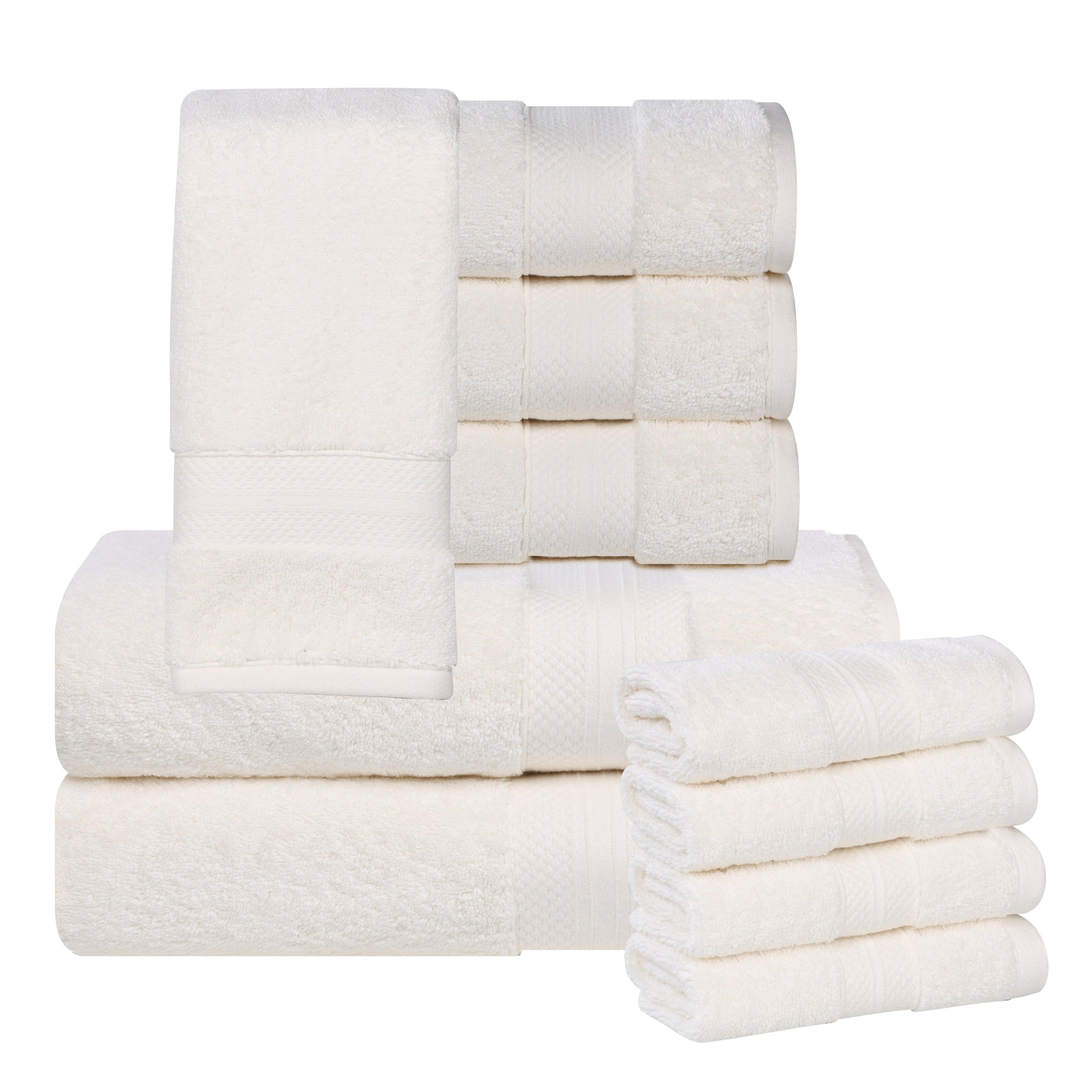 Premium Aria 10-Piece Turkish Cotton Towel Set - Ultra Soft & Absorbent Bath Towels, Hand Towels & Washcloths for Spa, Hotel & Luxury Home Use