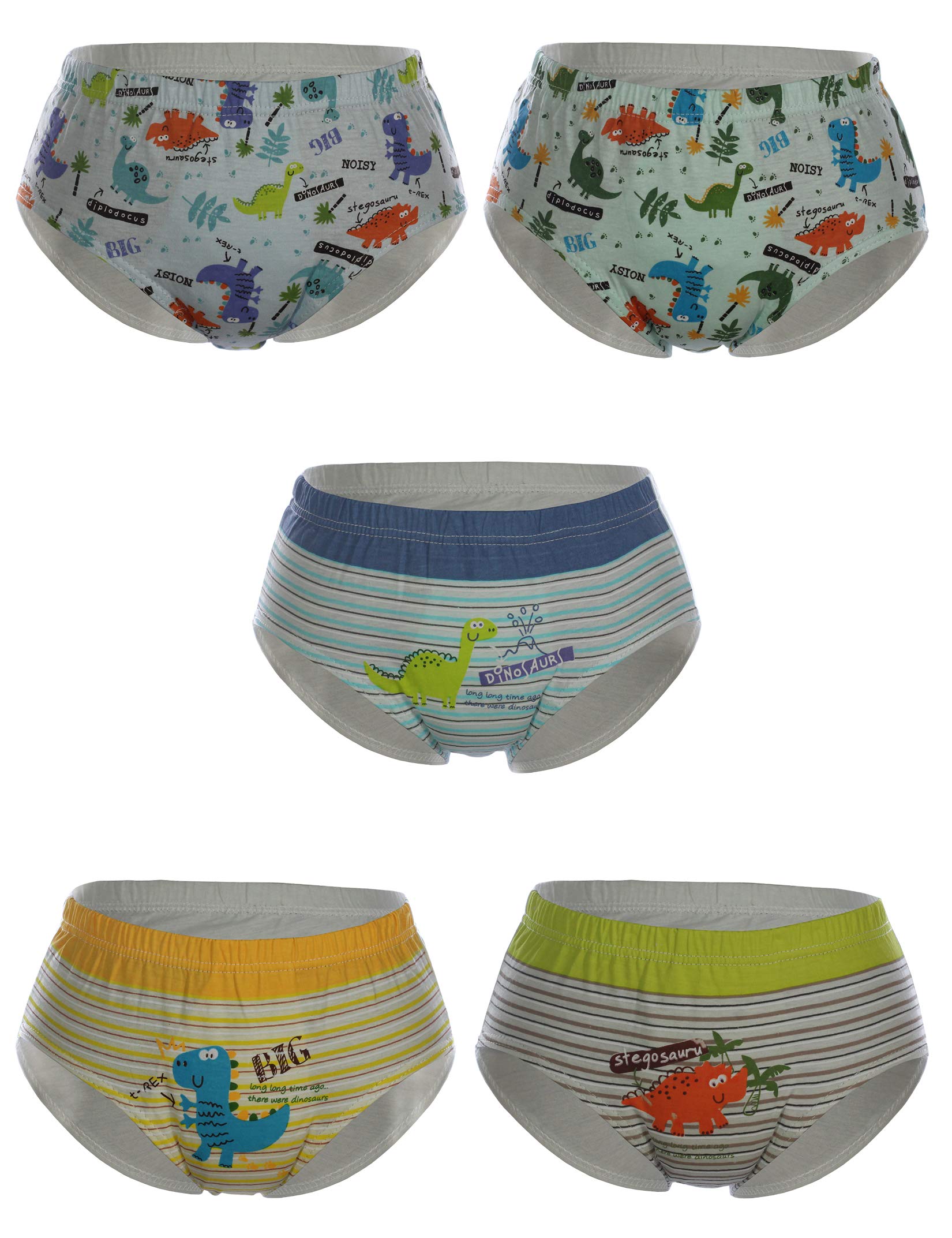 Soft Cotton Dinosaur Boys Briefs - Comfortable Toddler Underwear for Everyday Wear & Playtime