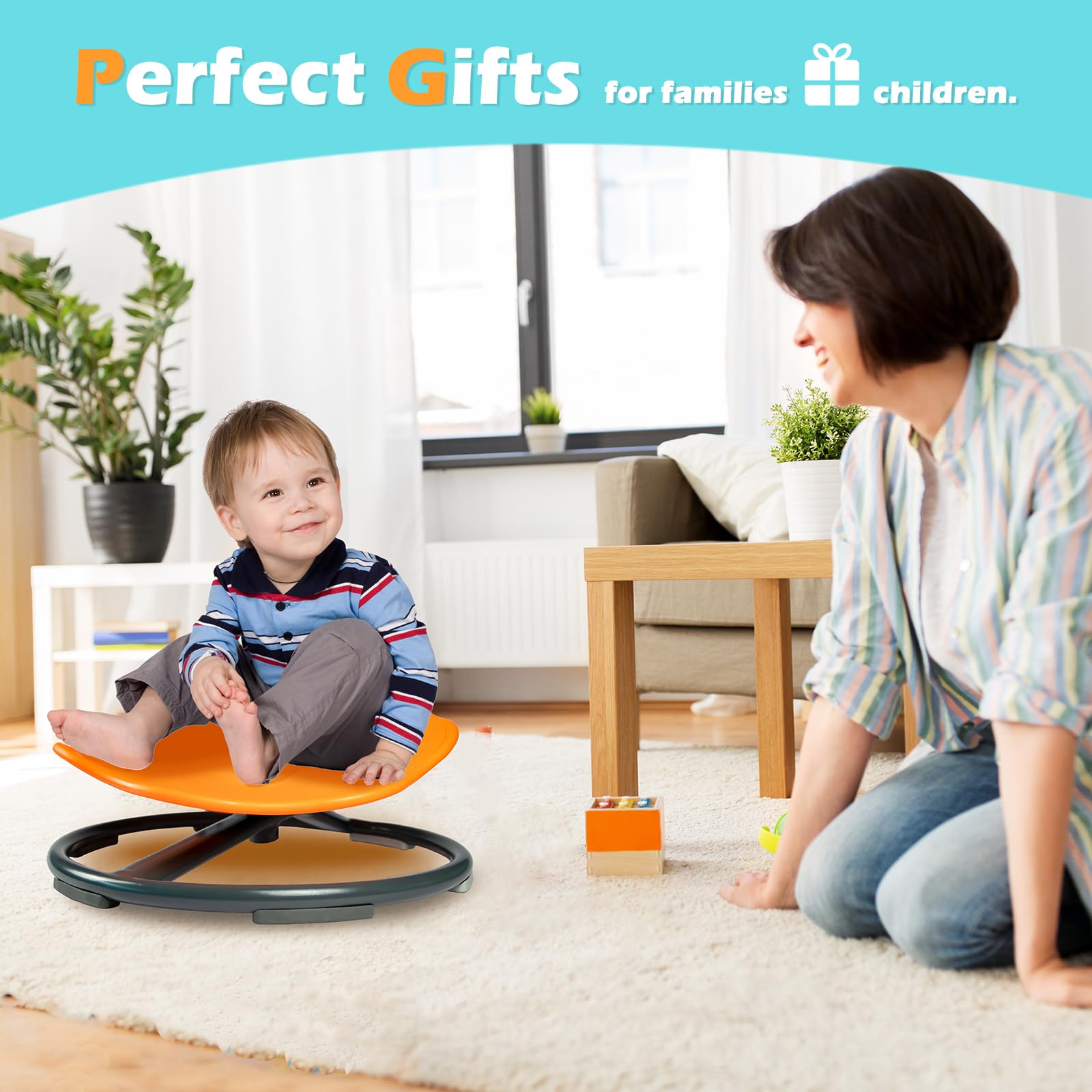 Sensory Spinning Chair for Autistic Kids - Training Body Coordination & Balance - Perfect for Therapy, Classroom, and Home Use