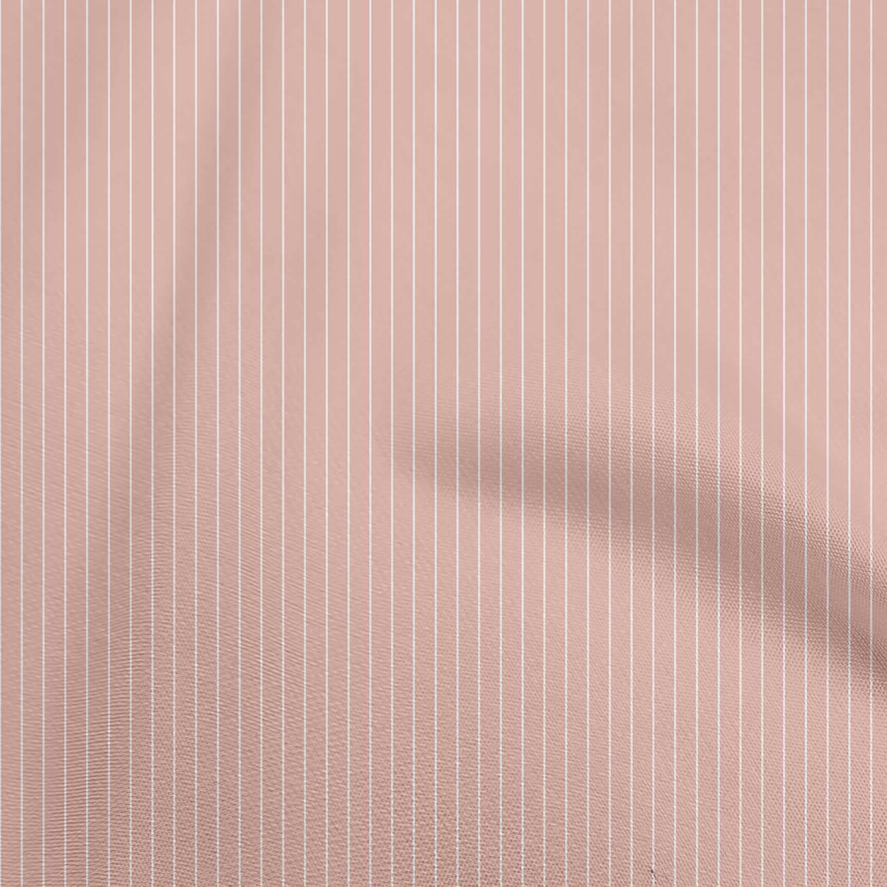 oneOone Cotton Cambric Dusty Pink Striped Fabric - 56 Inch Wide Dress Material by The Yard | Perfect for DIY Dresses, Skirts & Home Decor Projects