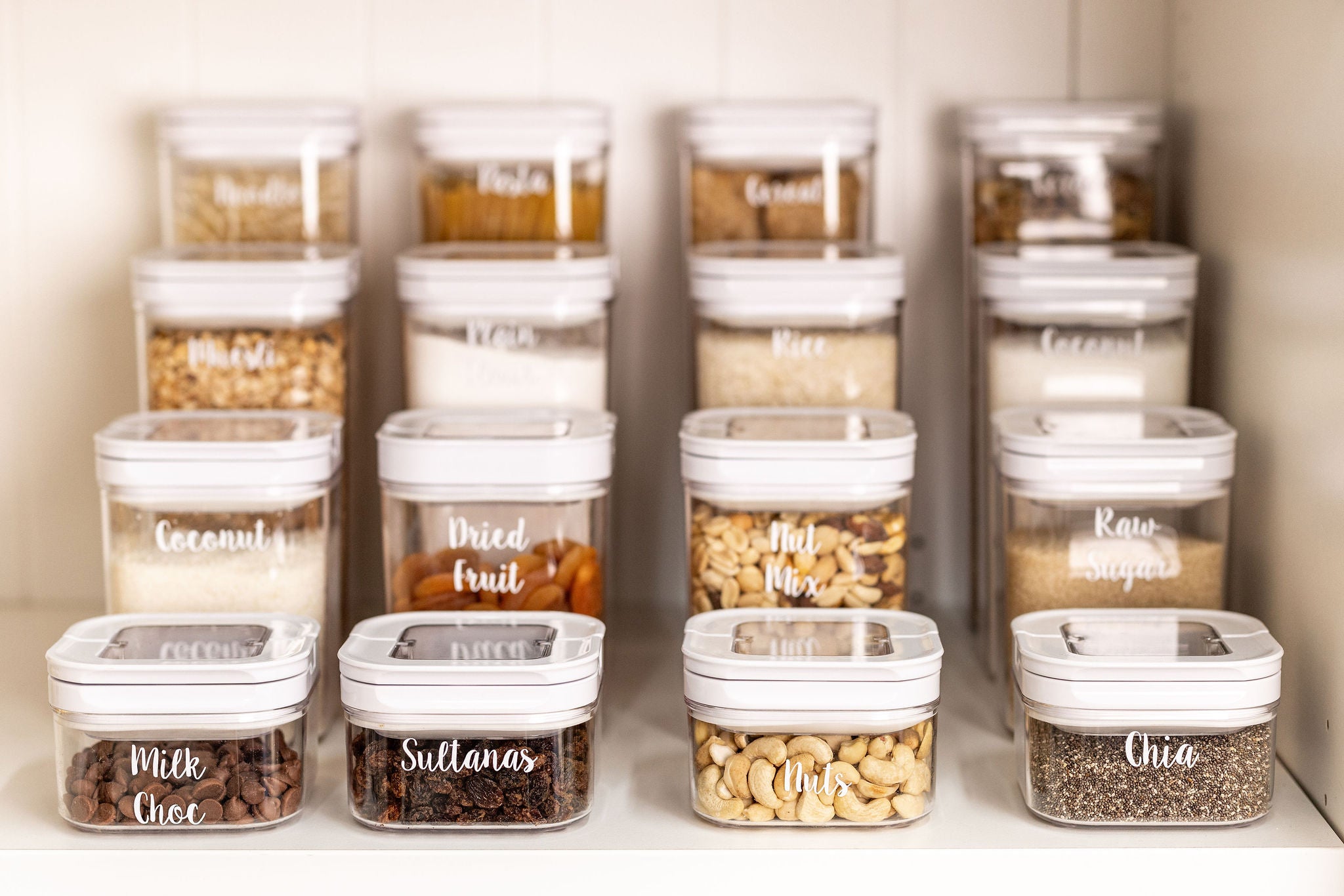White Flip Canister 2.3L (77.8 oz) Airtight Food Storage Container for Kitchen Pantry Organization - Perfect for Flour, Sugar, Rice & Dry Goods