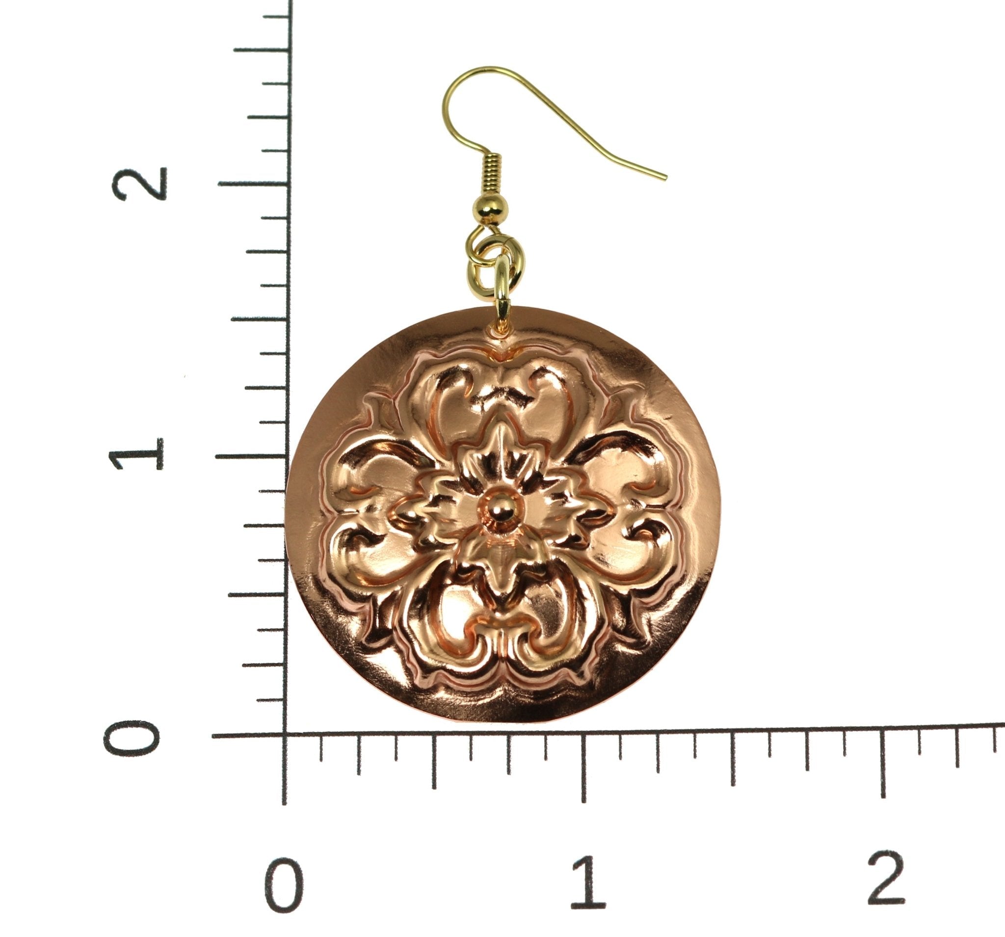Handmade Copper Forget Me Not Disc Earrings - Dainty Floral Jewelry for Women - Perfect for Weddings, Anniversaries & Everyday Wear