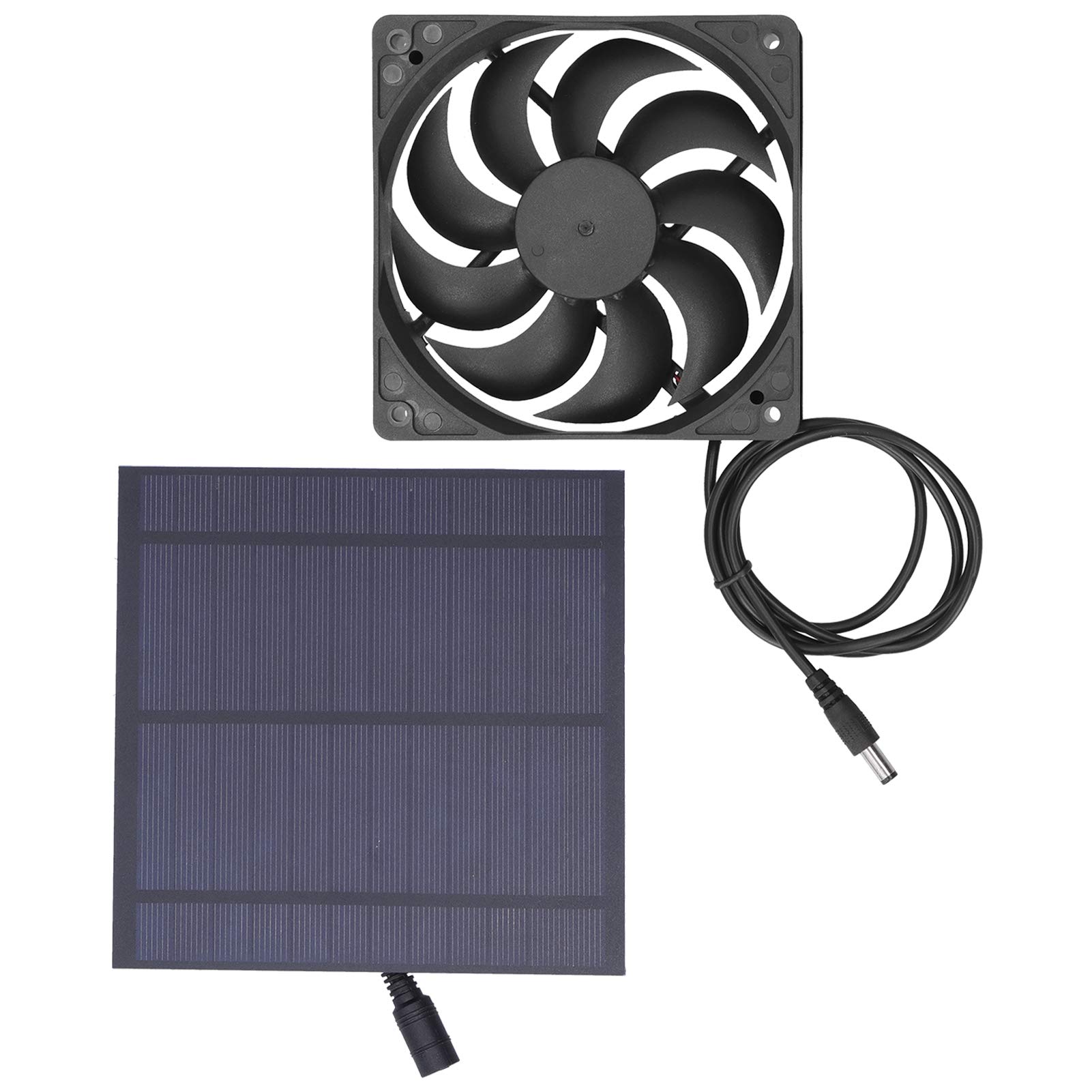 Vbestlife 5W 6V Solar Panel Powered Fan - Outdoor Solar Ventilation Cooling Fan Kit with External Power Supply for Greenhouse, Pet House, Kennel & Chicken Coop | Perfect for Summer Cooling & Air Circulation