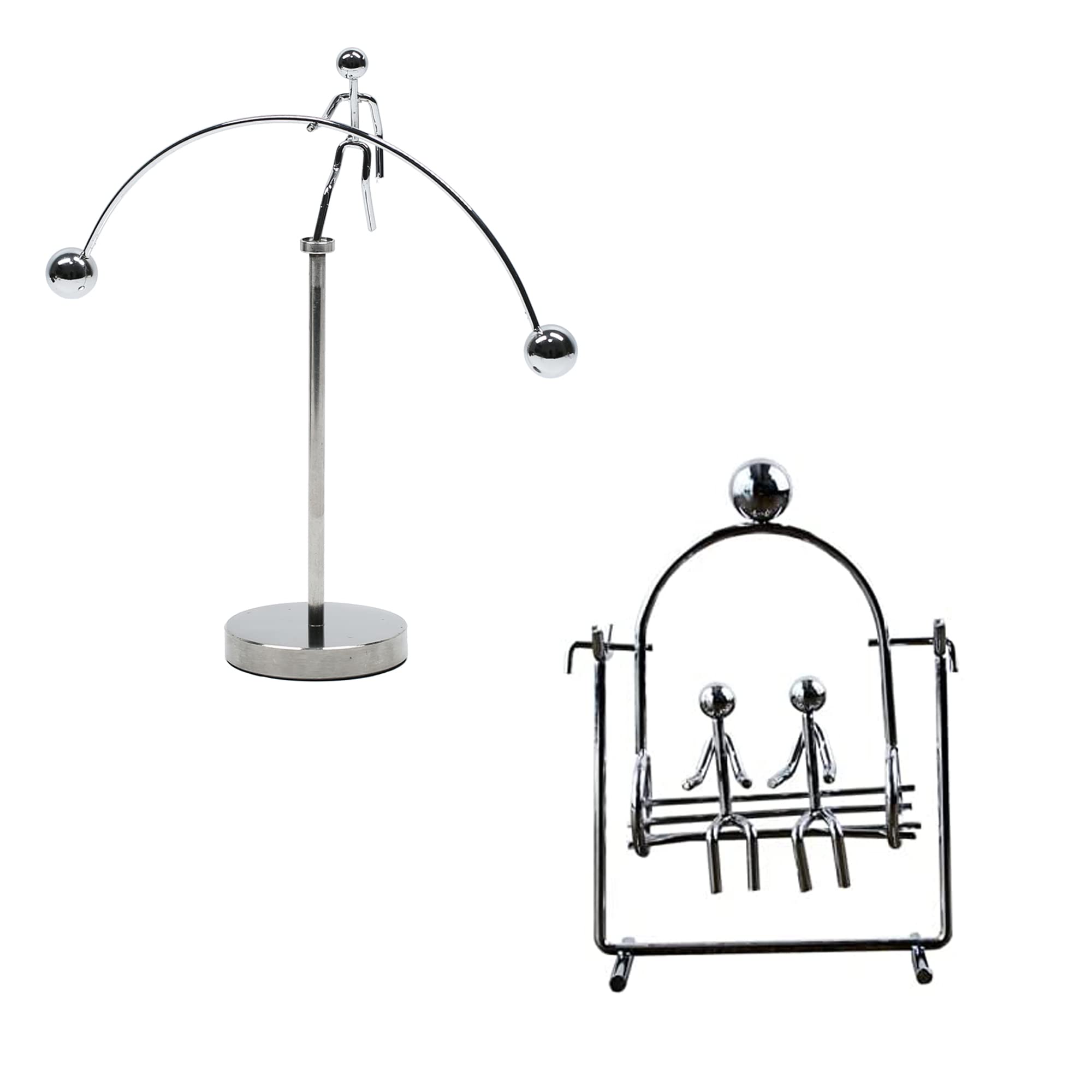MagicTech Steel Balance Toy - Kinetic Art Desk Decor for Home & Office | Stress Relief & Science Psychology Gift | Perfect for Meditation, Focus & Relaxation (PH06-PH02)