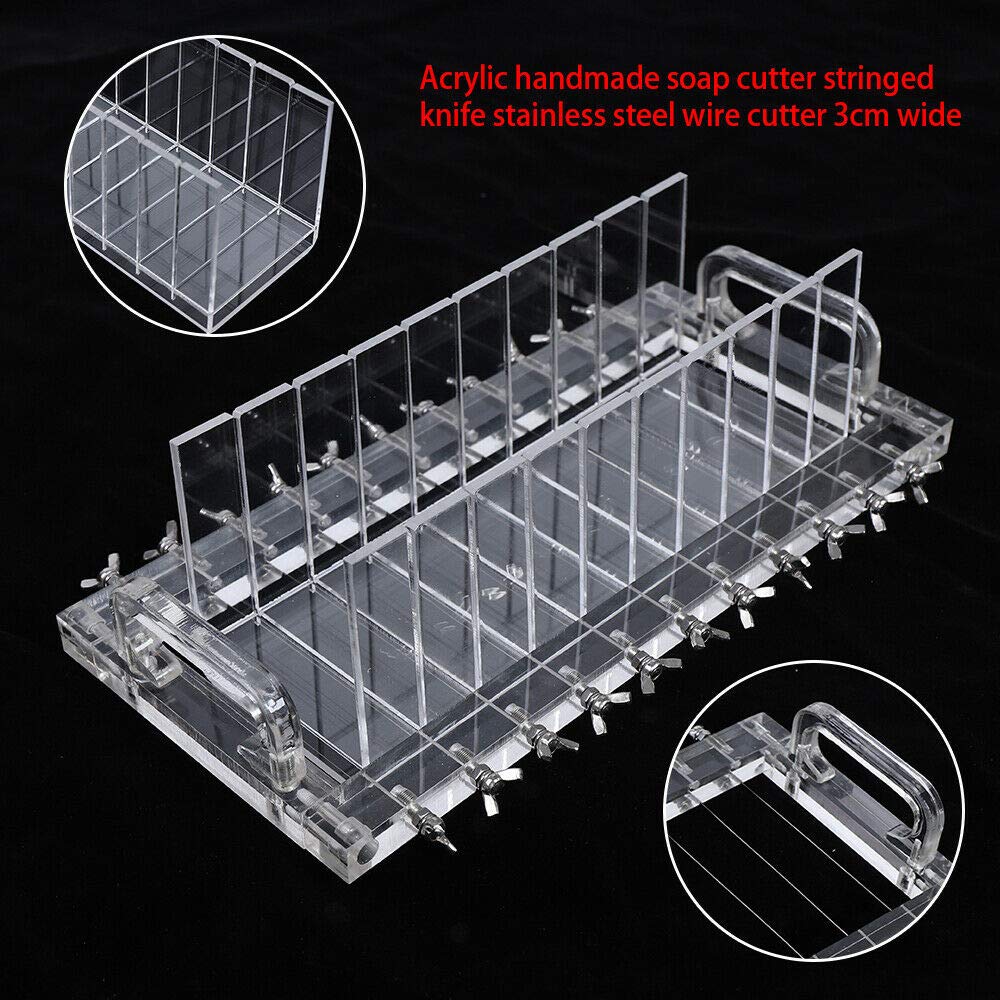 Premium Stainless Steel Wire Soap Cutter - Acrylic Handmade Soap Loaf Cutting Tool with Transparent Mold for DIY Soap Making | Perfect for Crafting, Gifts & Home Use