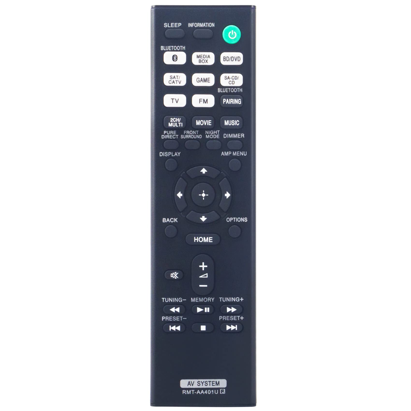 Sony STR-DH590 STR-DH790 Replacement Remote Control RMT-AA401U - Compatible with Multi-Channel AV Receivers for Home Theater & Entertainment Systems