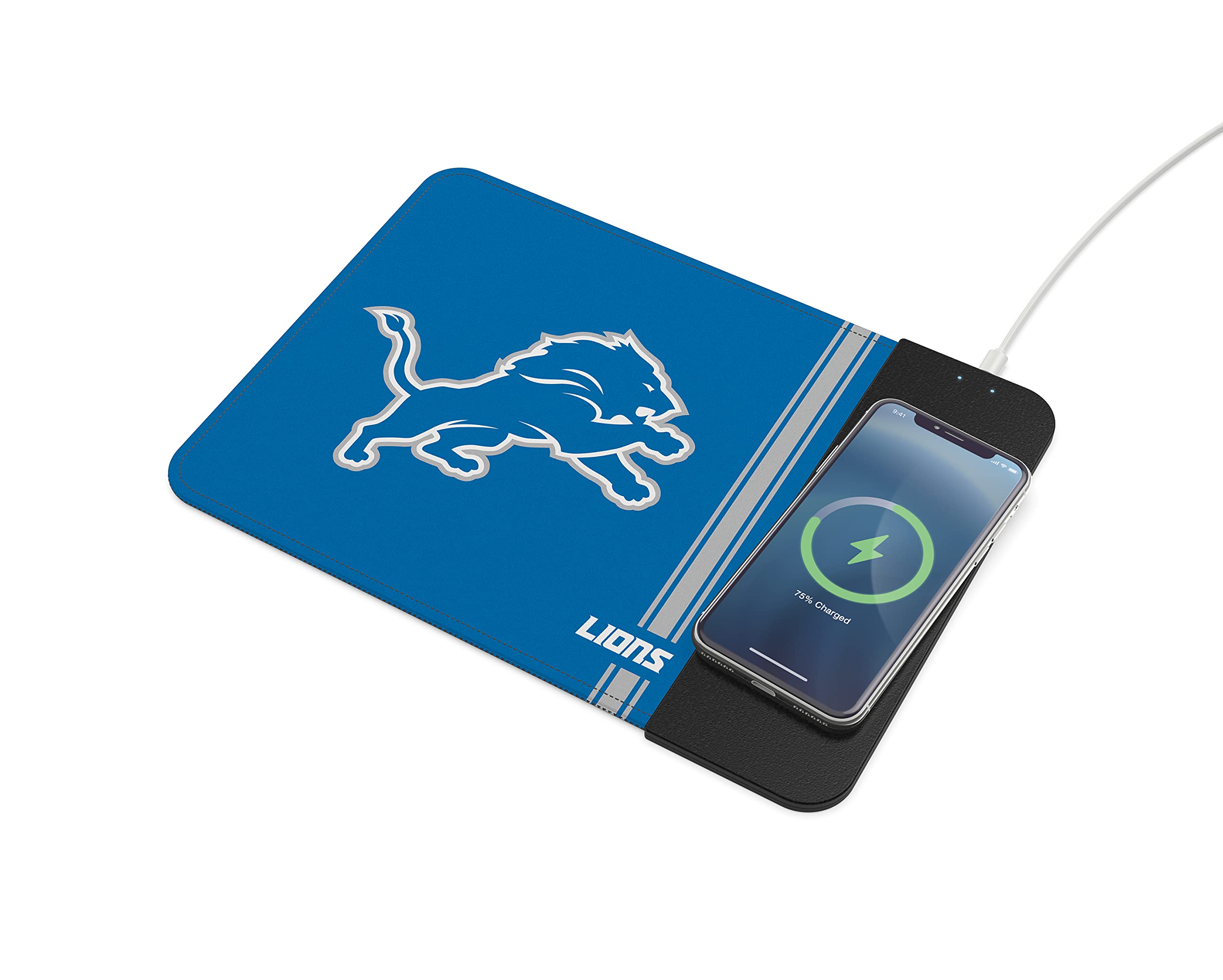 SOAR NFL Team Logo Wireless Charging Mouse Pad - Fast Qi-Compatible Charging Pad for Office & Gaming Desk Setup